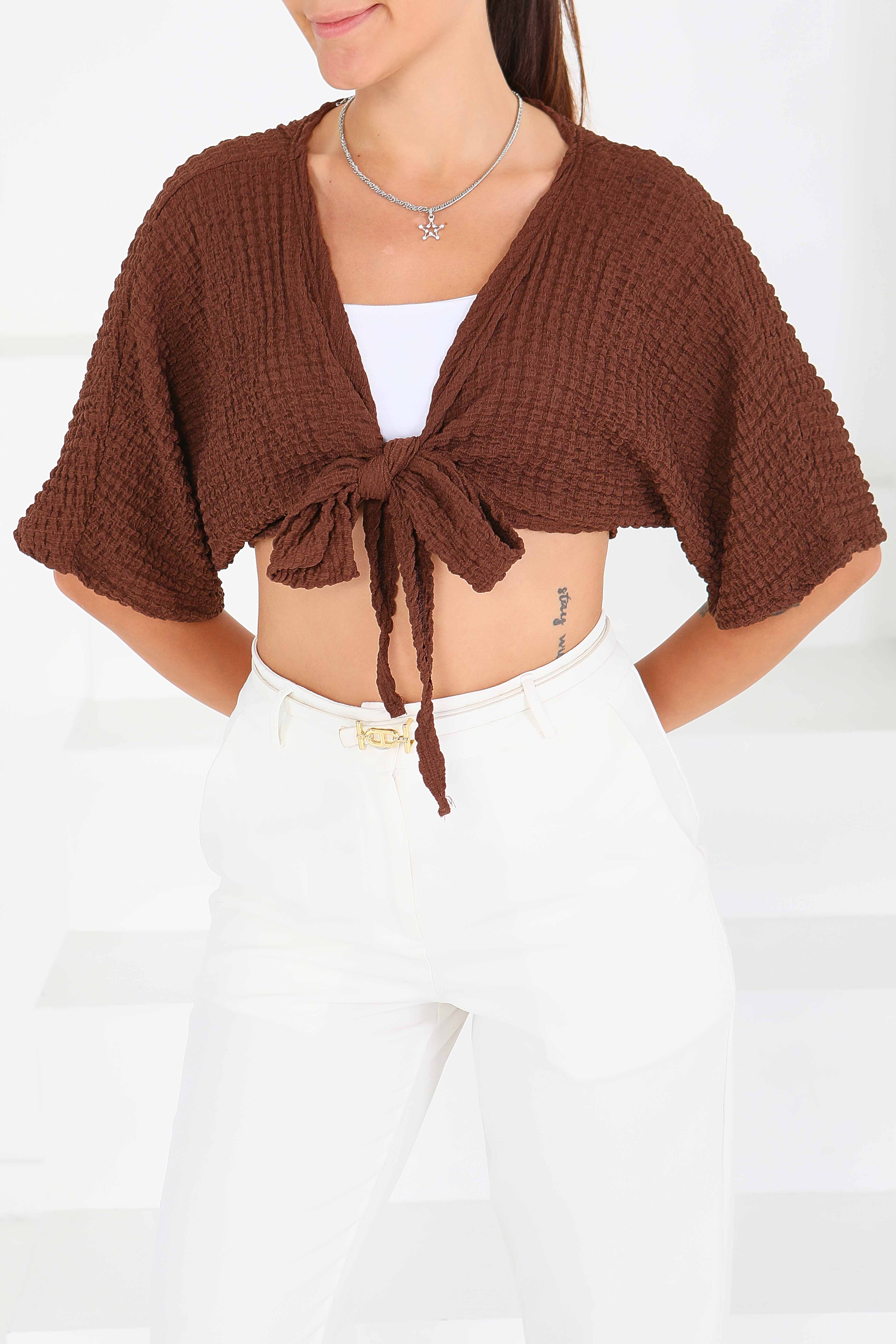 Bağlamalı Bluz - 27539 - 3