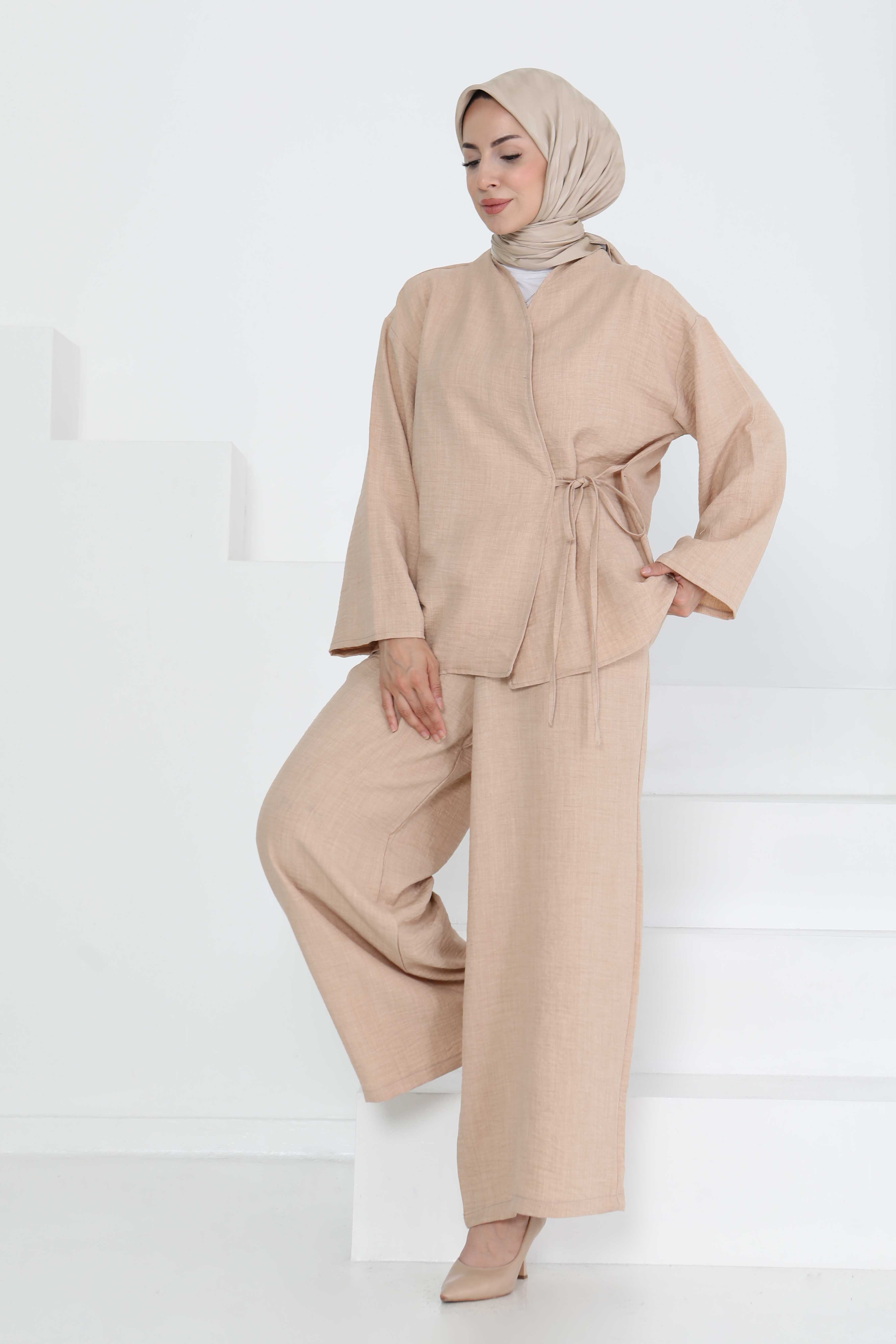 Bağlamalı Ceket Pantolon - 27258 - 2