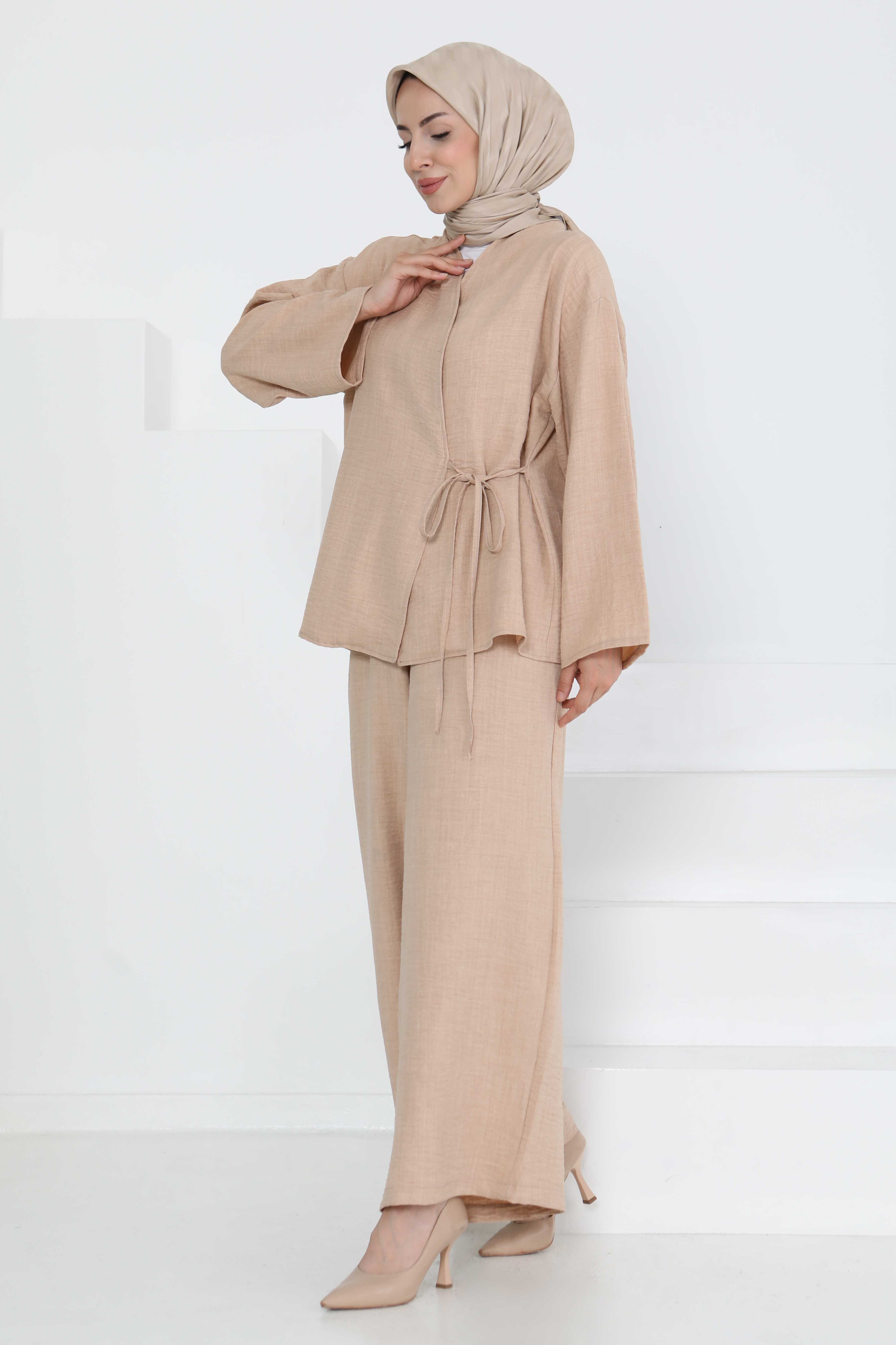 Bağlamalı Ceket Pantolon - 27258 - 6