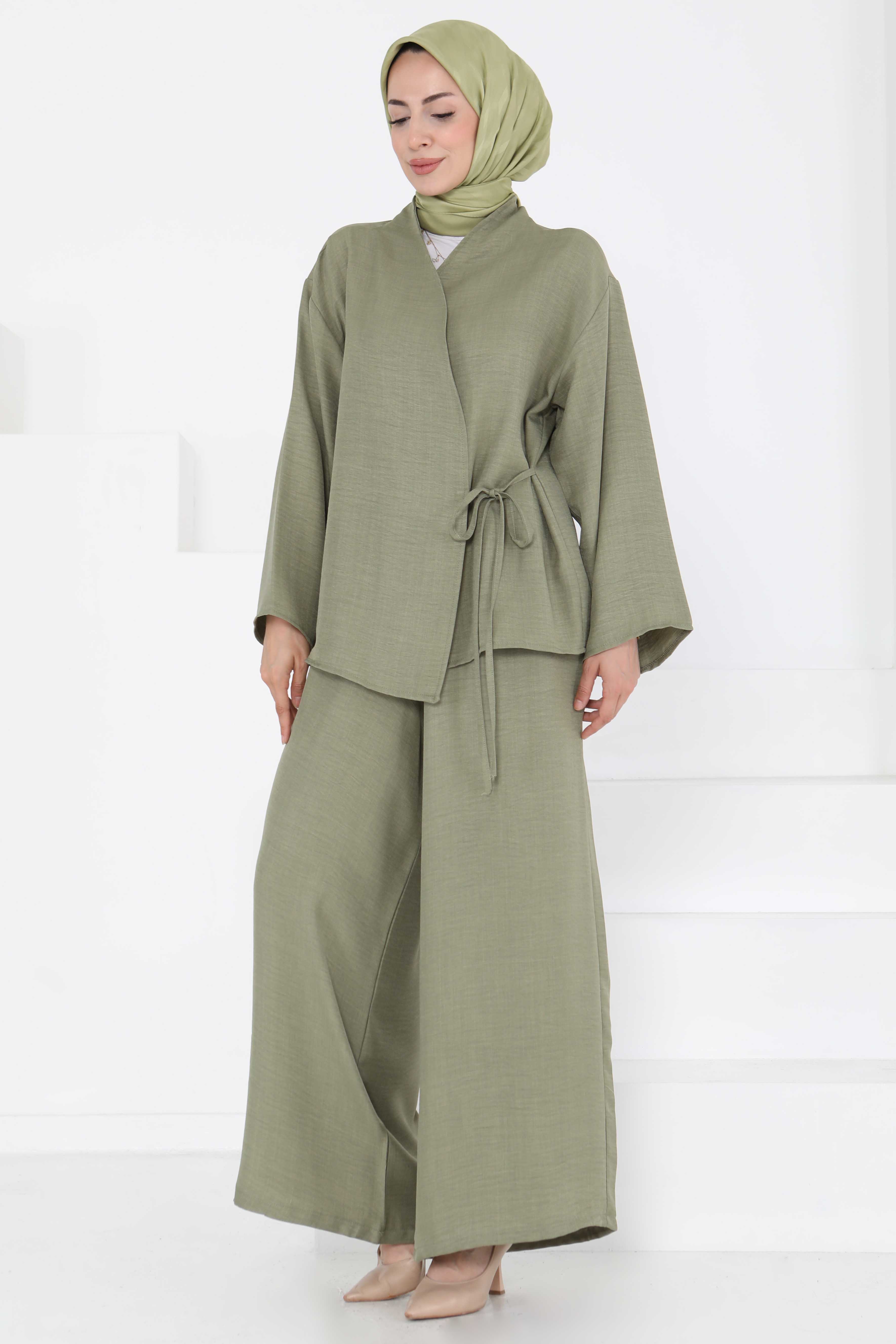 Bağlamalı Ceket Pantolon - 27258 - 1