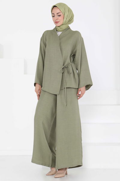 Bağlamalı Ceket Pantolon - 27258 