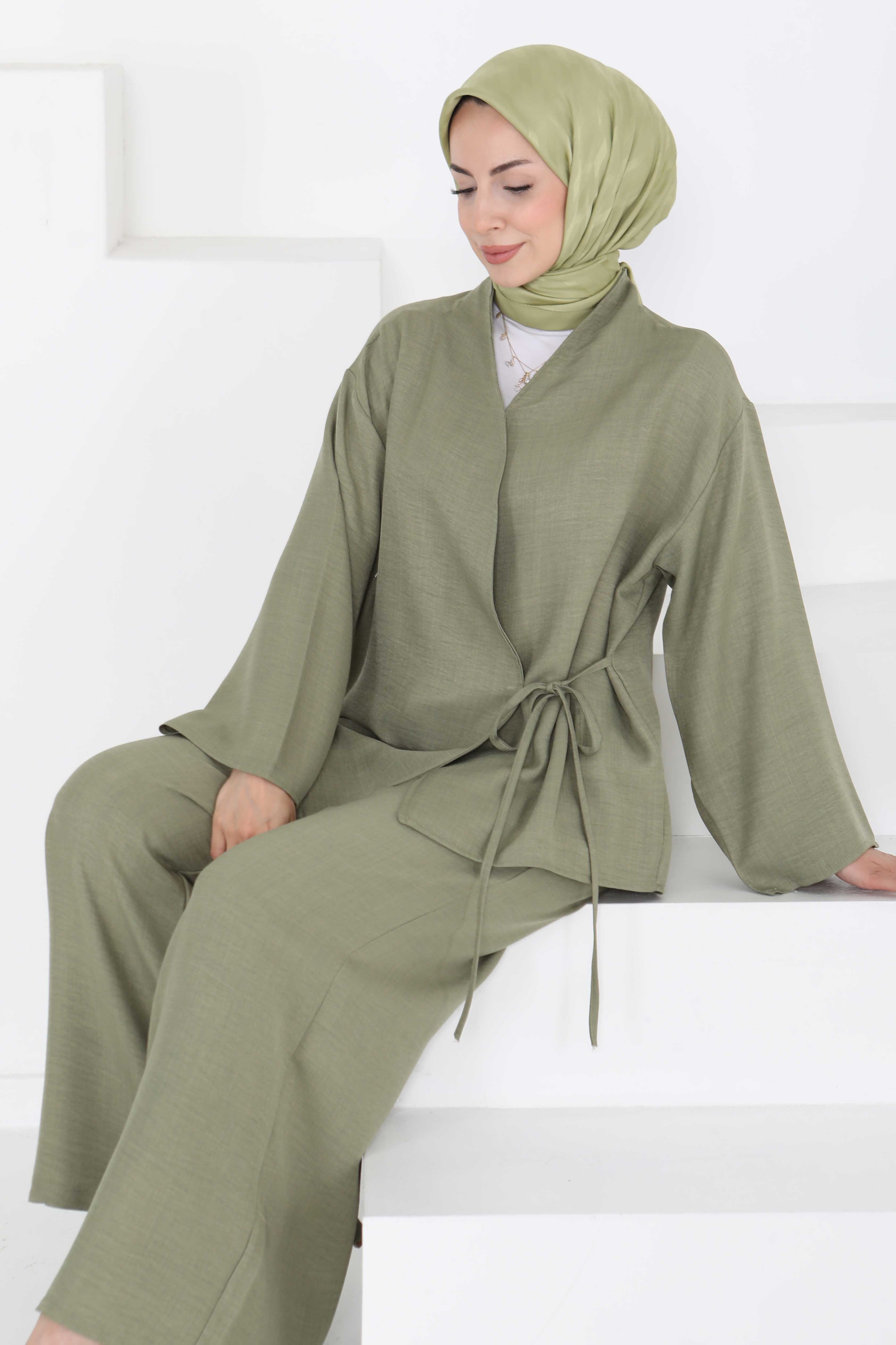 Bağlamalı Ceket Pantolon - 27258 - 2