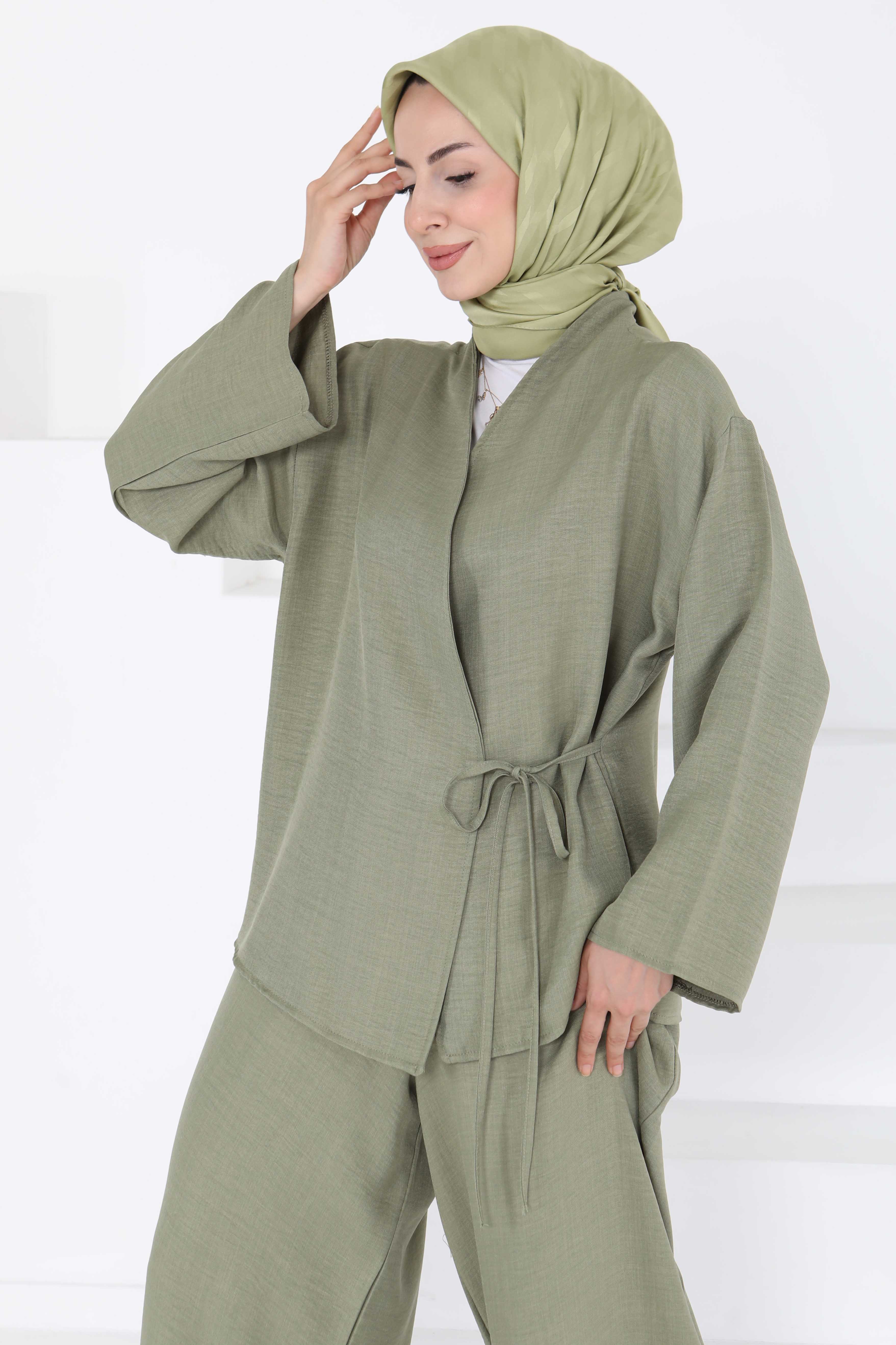 Bağlamalı Ceket Pantolon - 27258 - 5