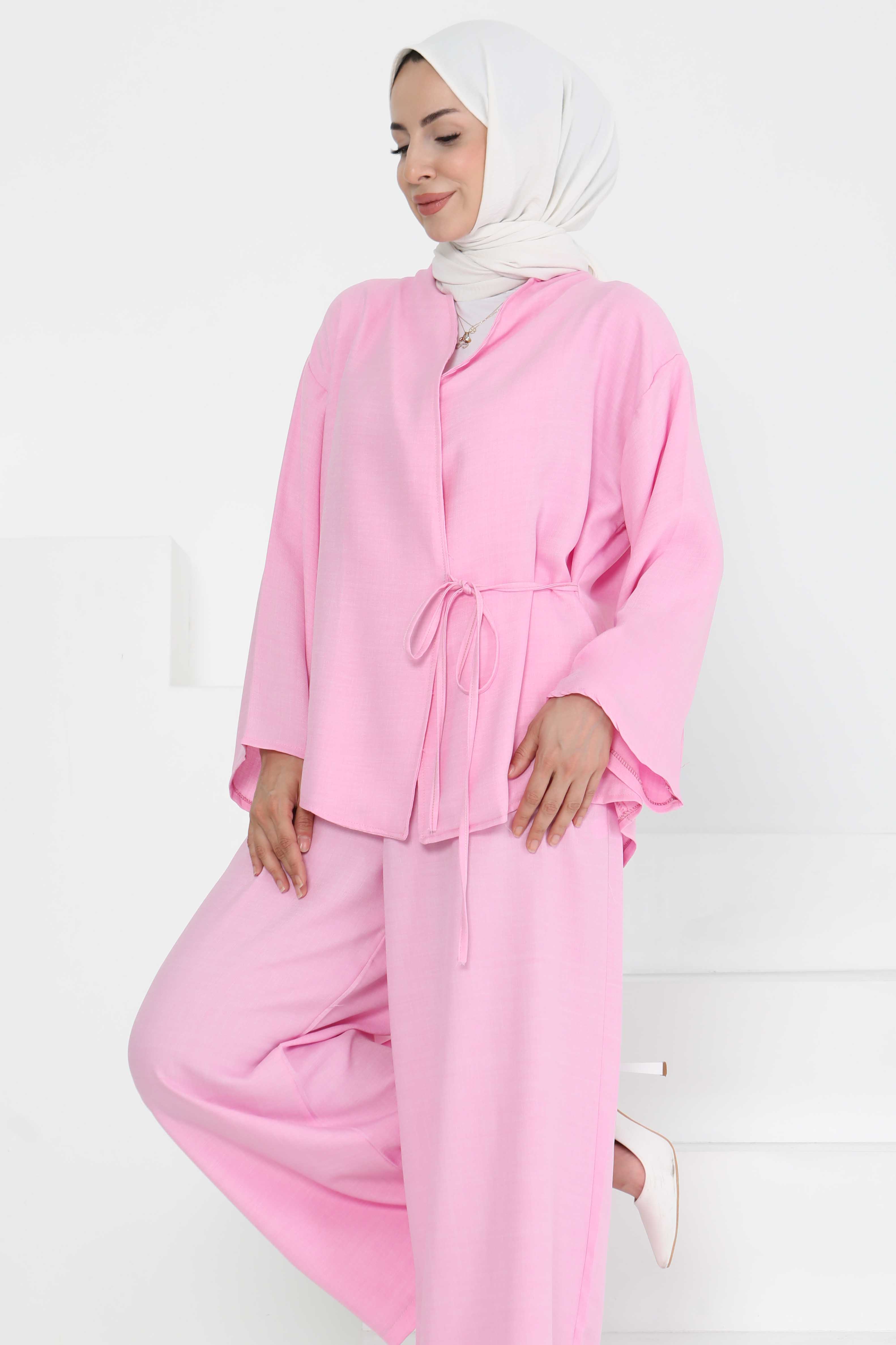 Bağlamalı Ceket Pantolon - 27258 - 5