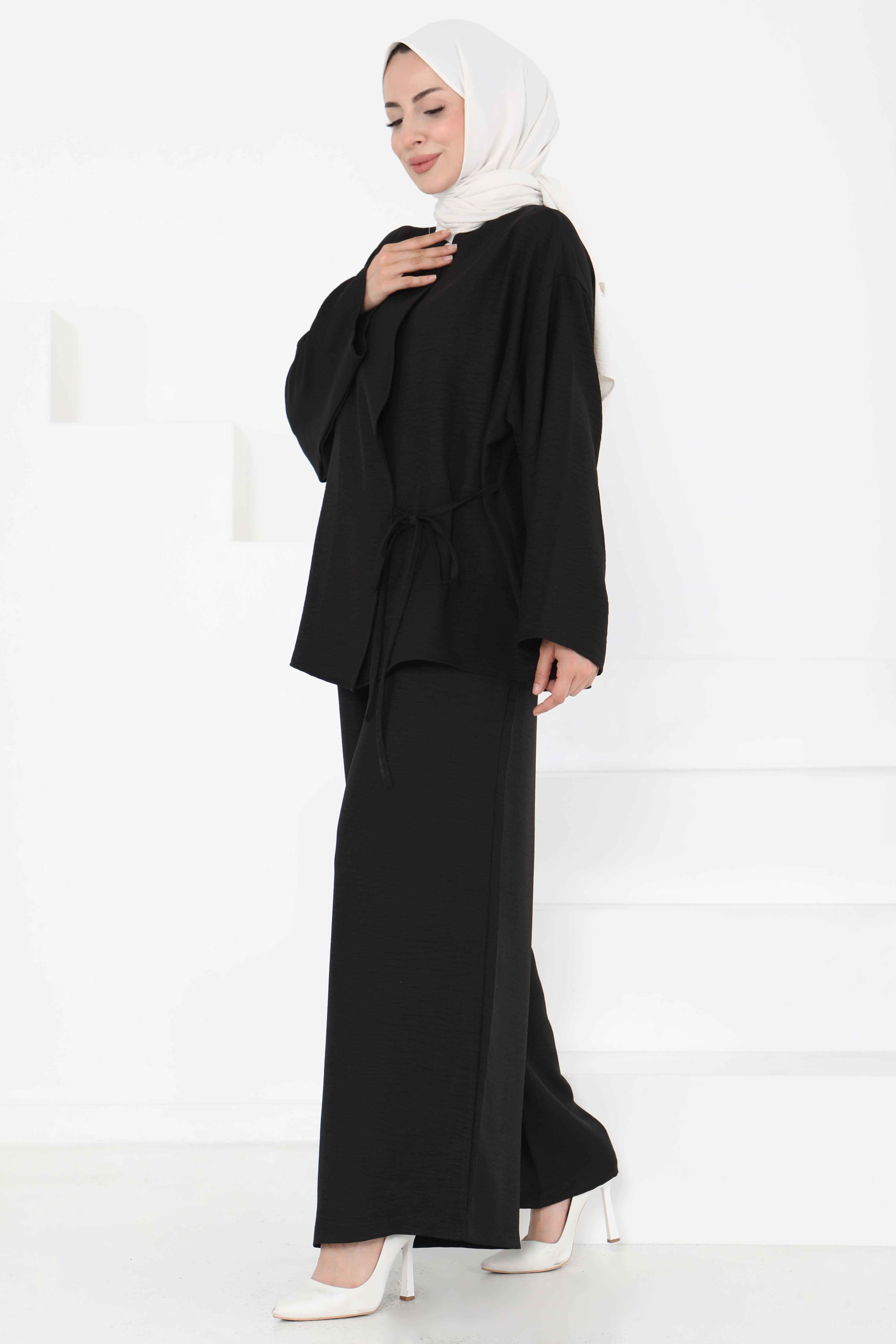 Bağlamalı Ceket Pantolon - 27258 - 3