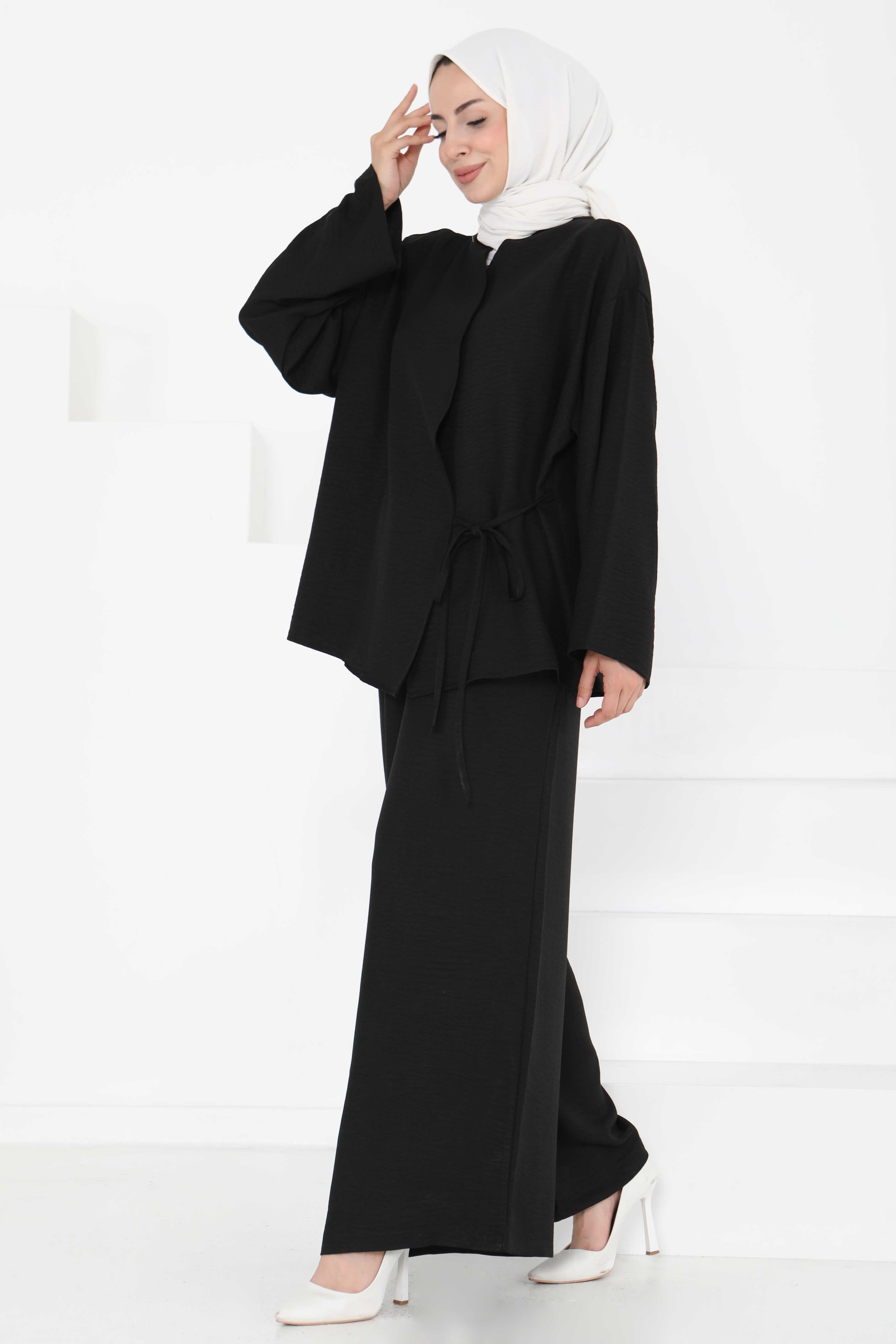 Bağlamalı Ceket Pantolon - 27258 - 5