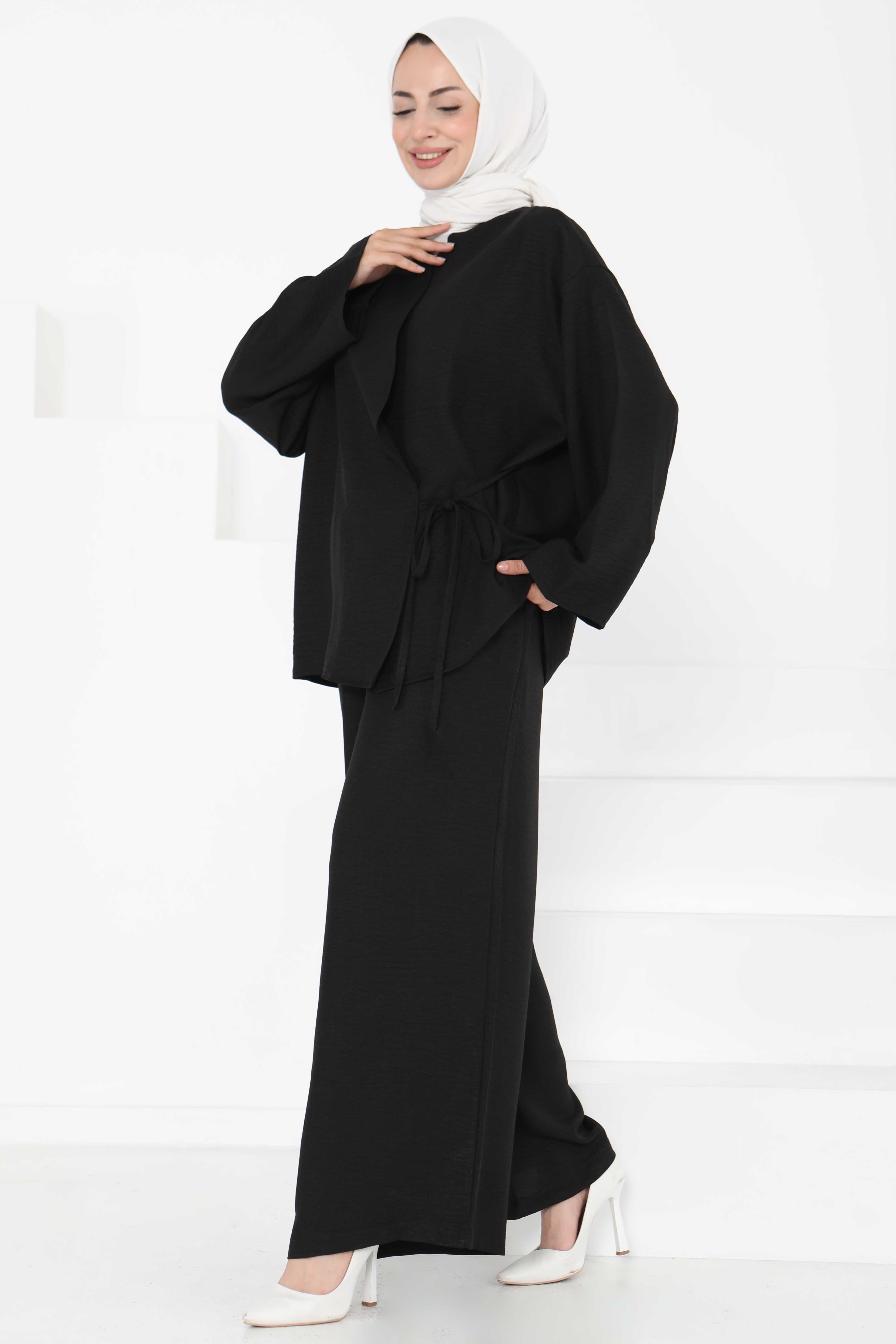 Bağlamalı Ceket Pantolon - 27258 - 6