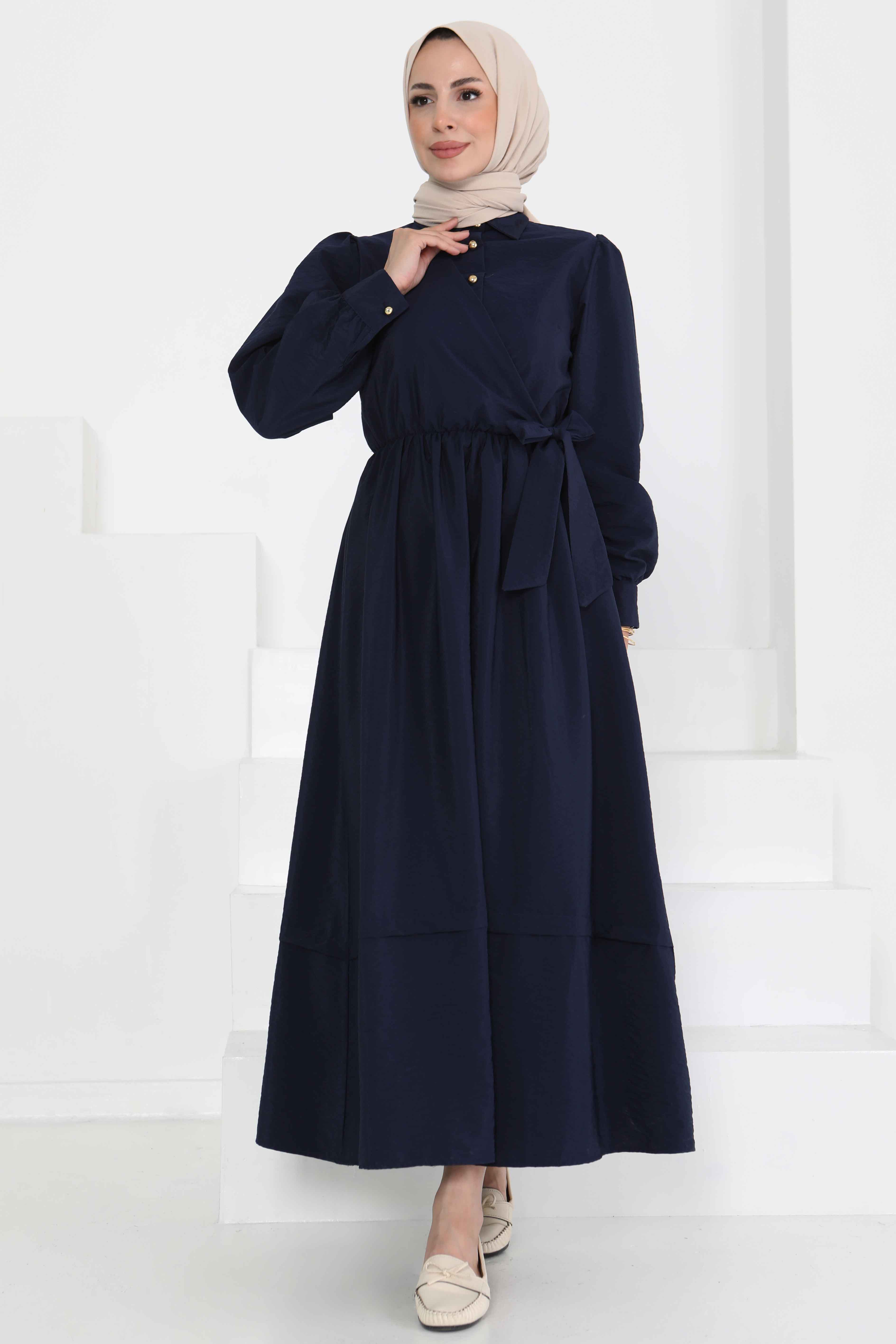 Bağlamalı Elbise - 27186 - 1