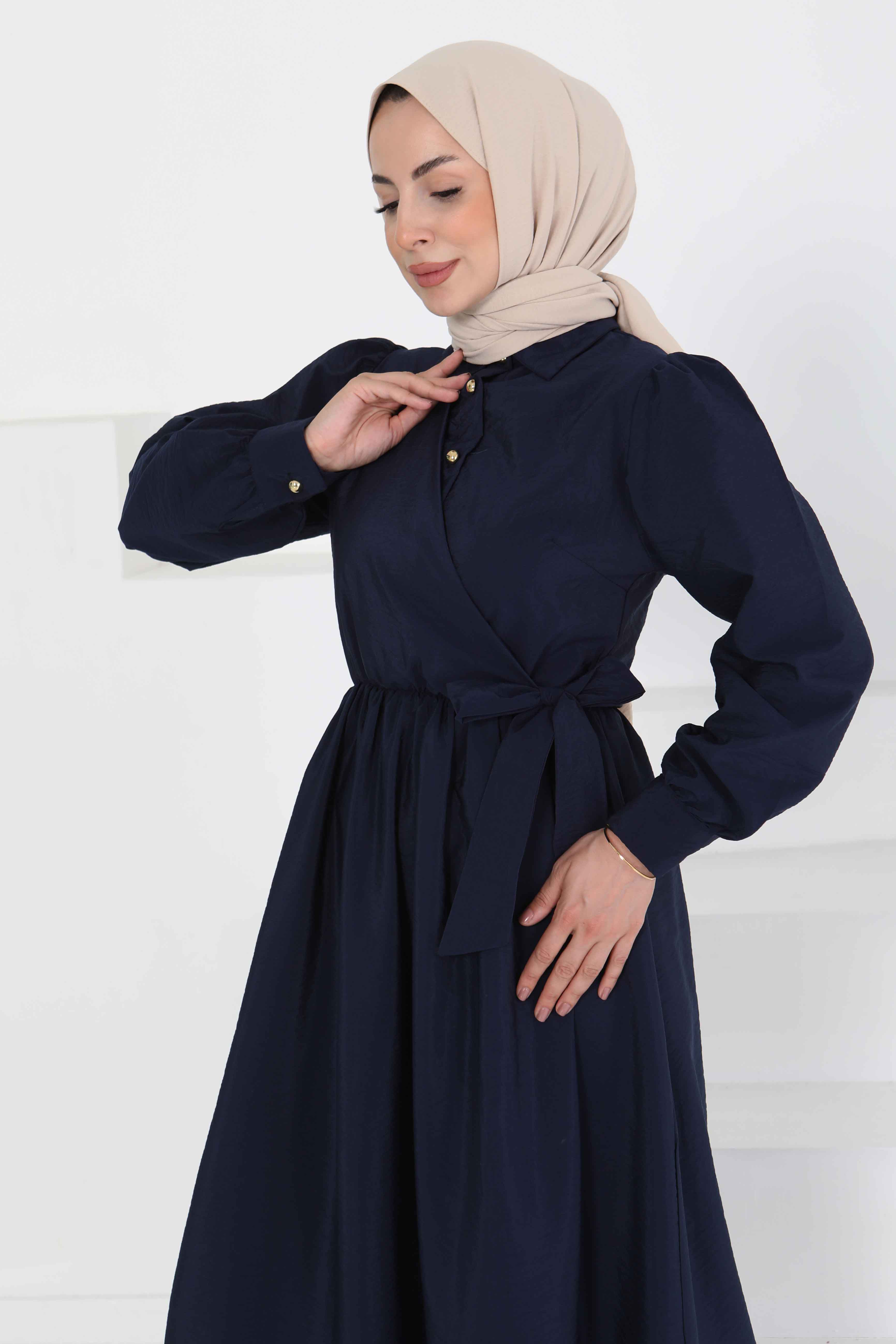 Bağlamalı Elbise - 27186 - 2