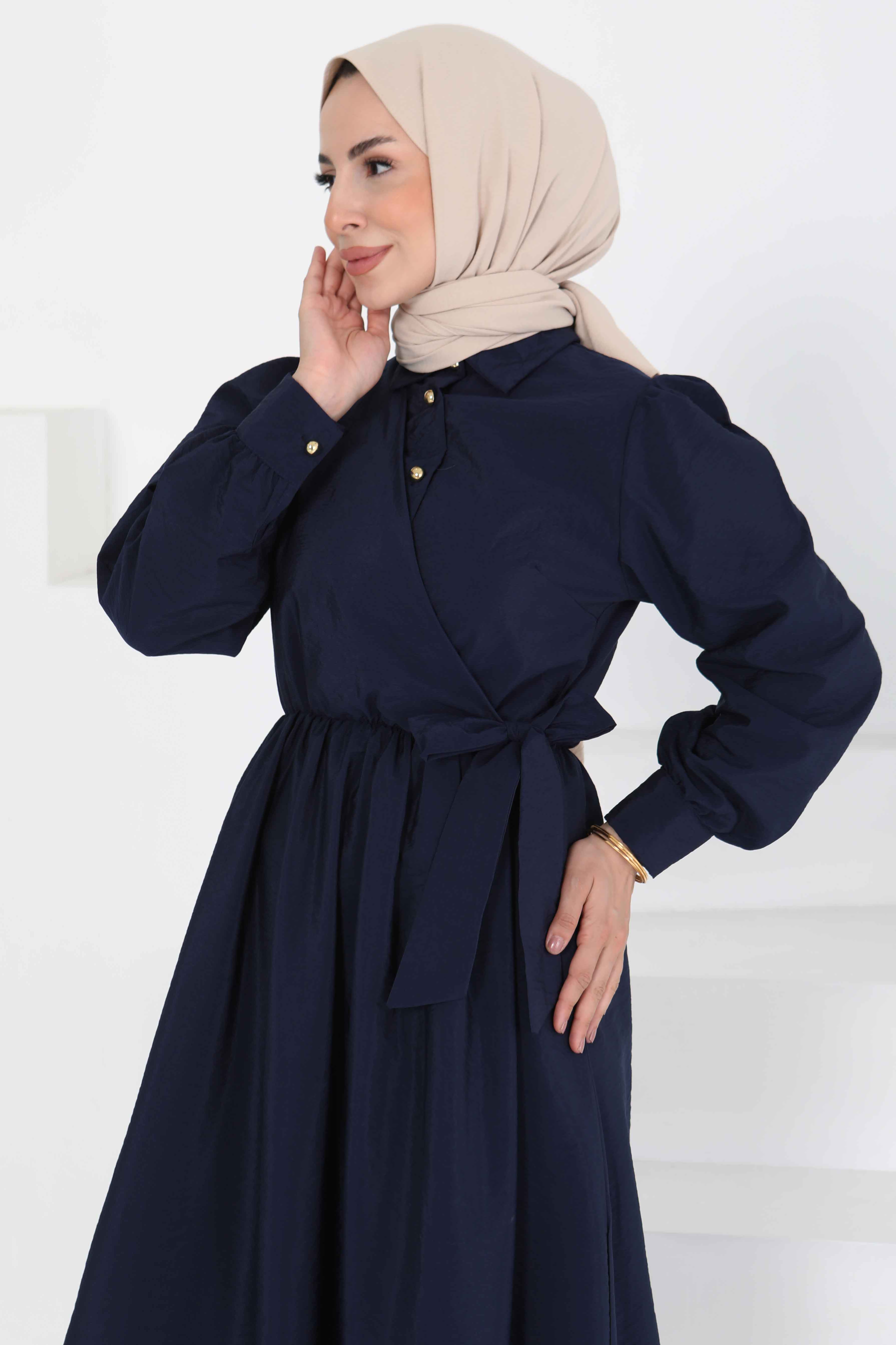 Bağlamalı Elbise - 27186 - 4