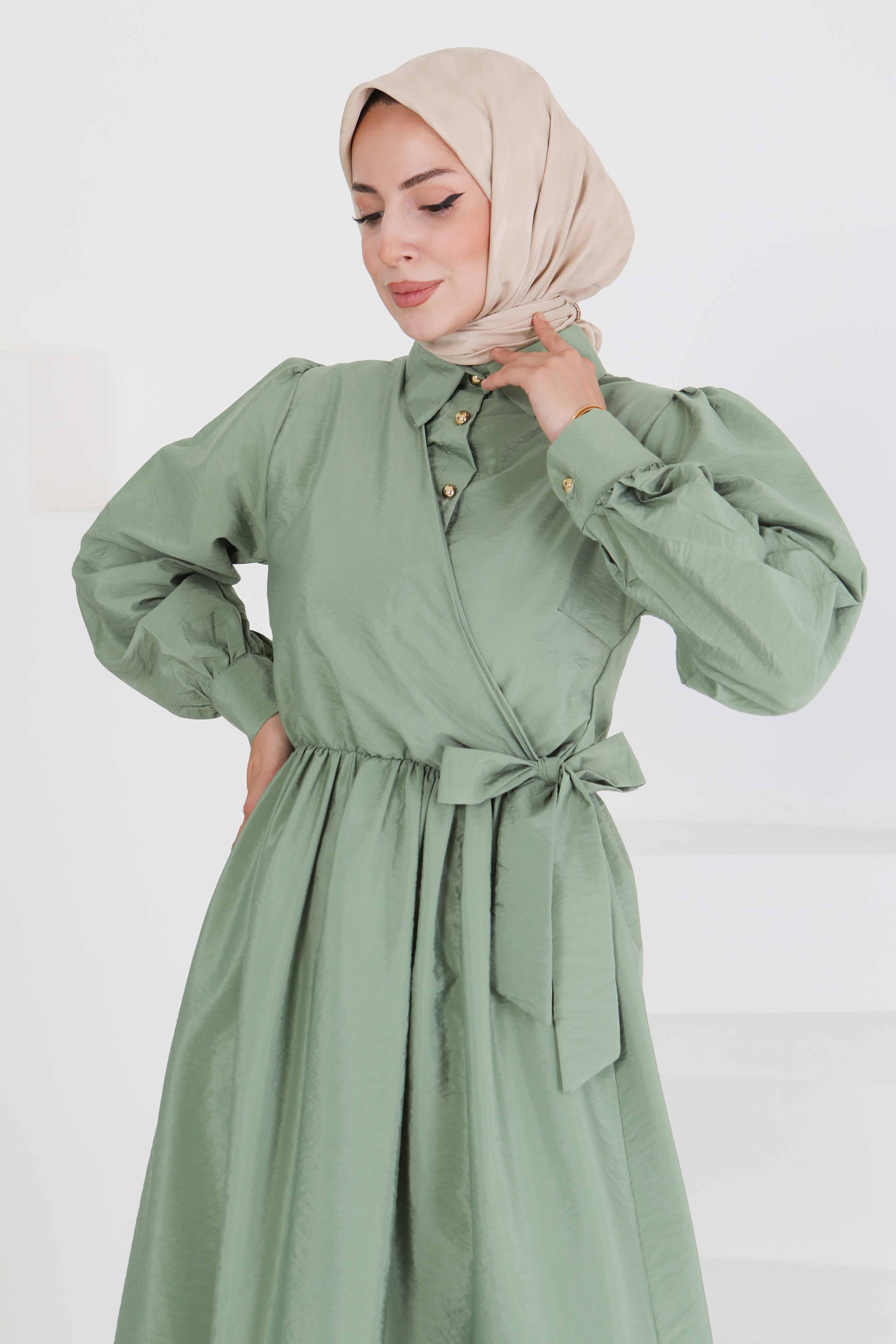 Bağlamalı Elbise - 27186 - 2