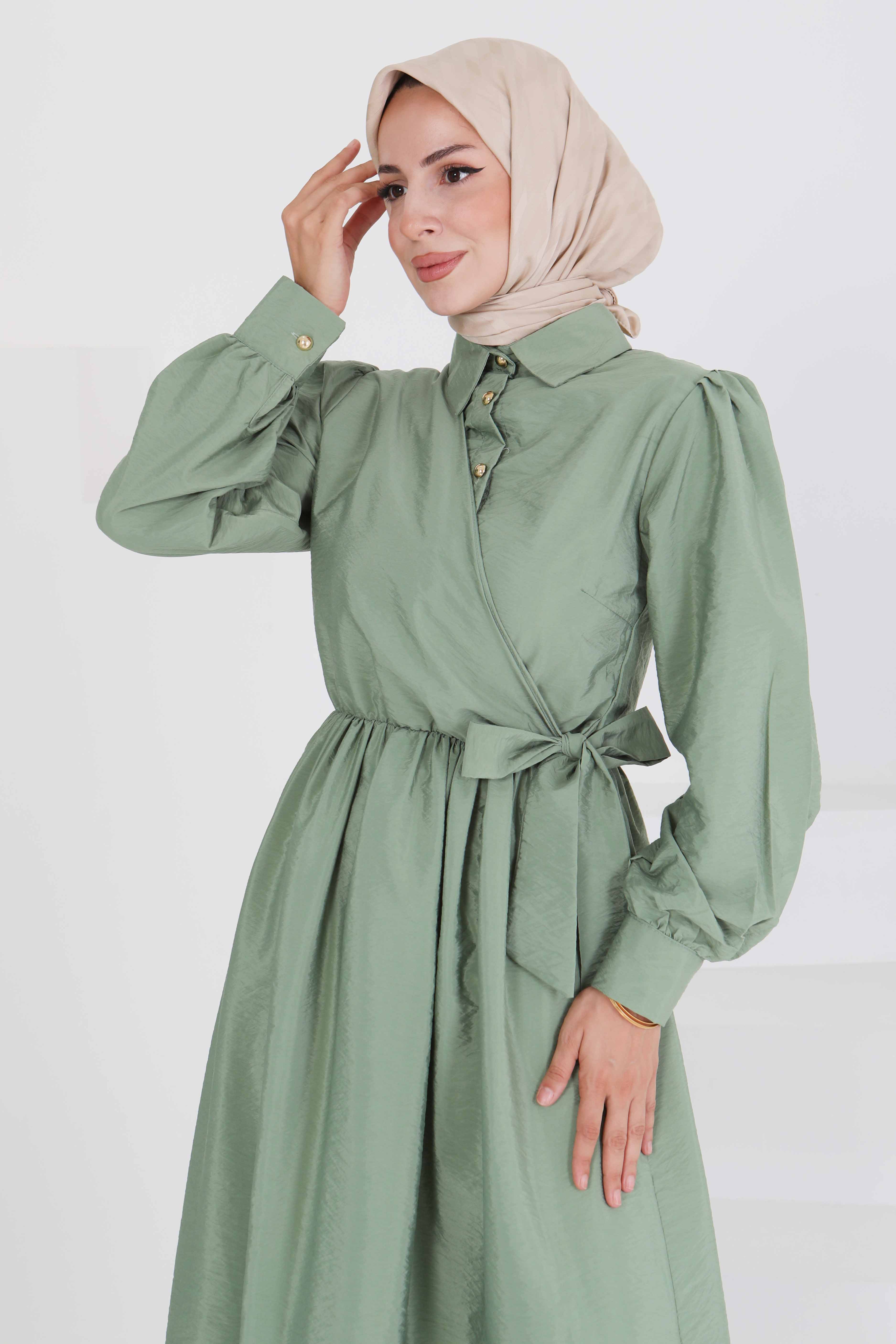 Bağlamalı Elbise - 27186 - 5