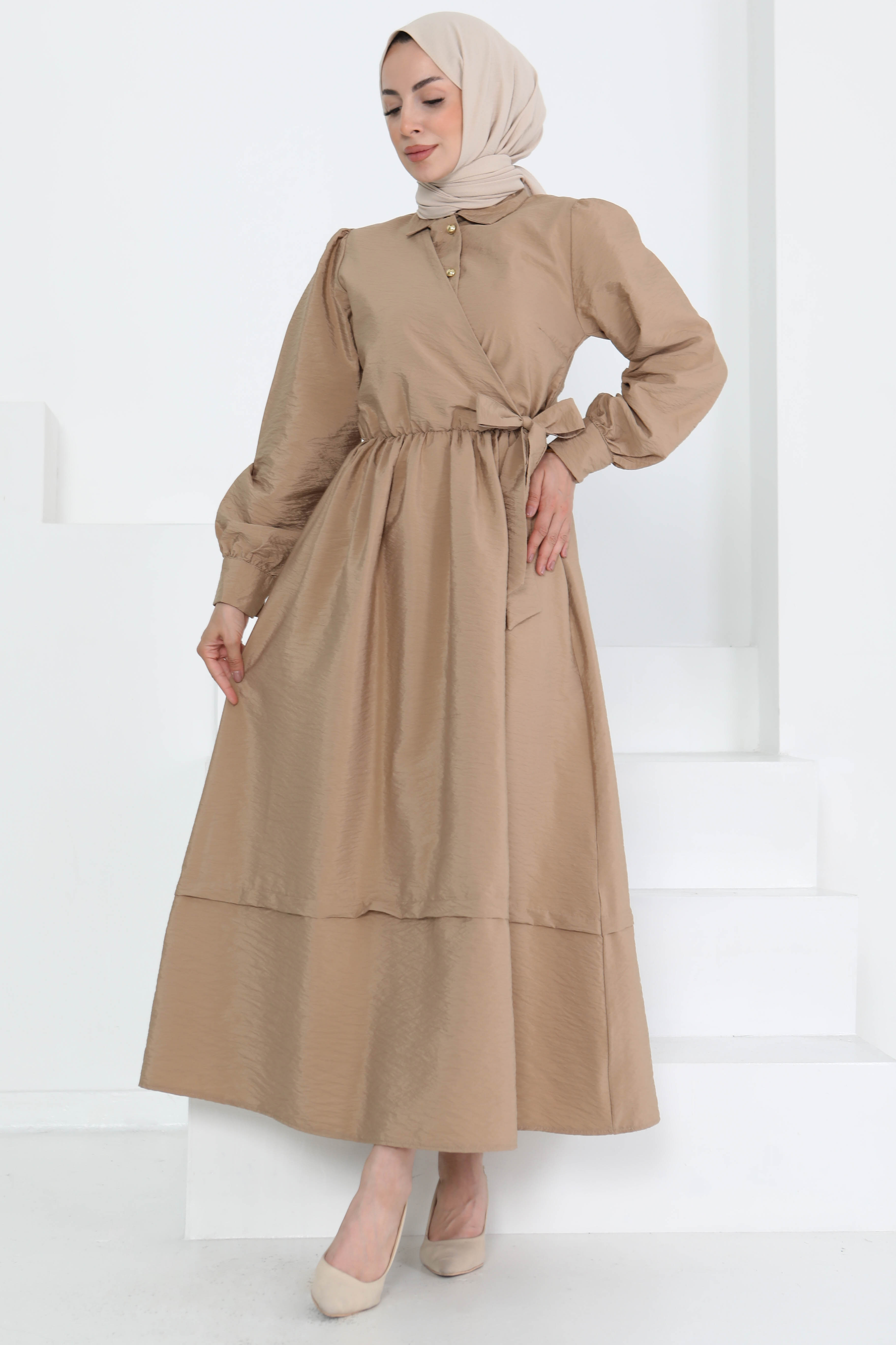 Bağlamalı Elbise - 27186 - 3