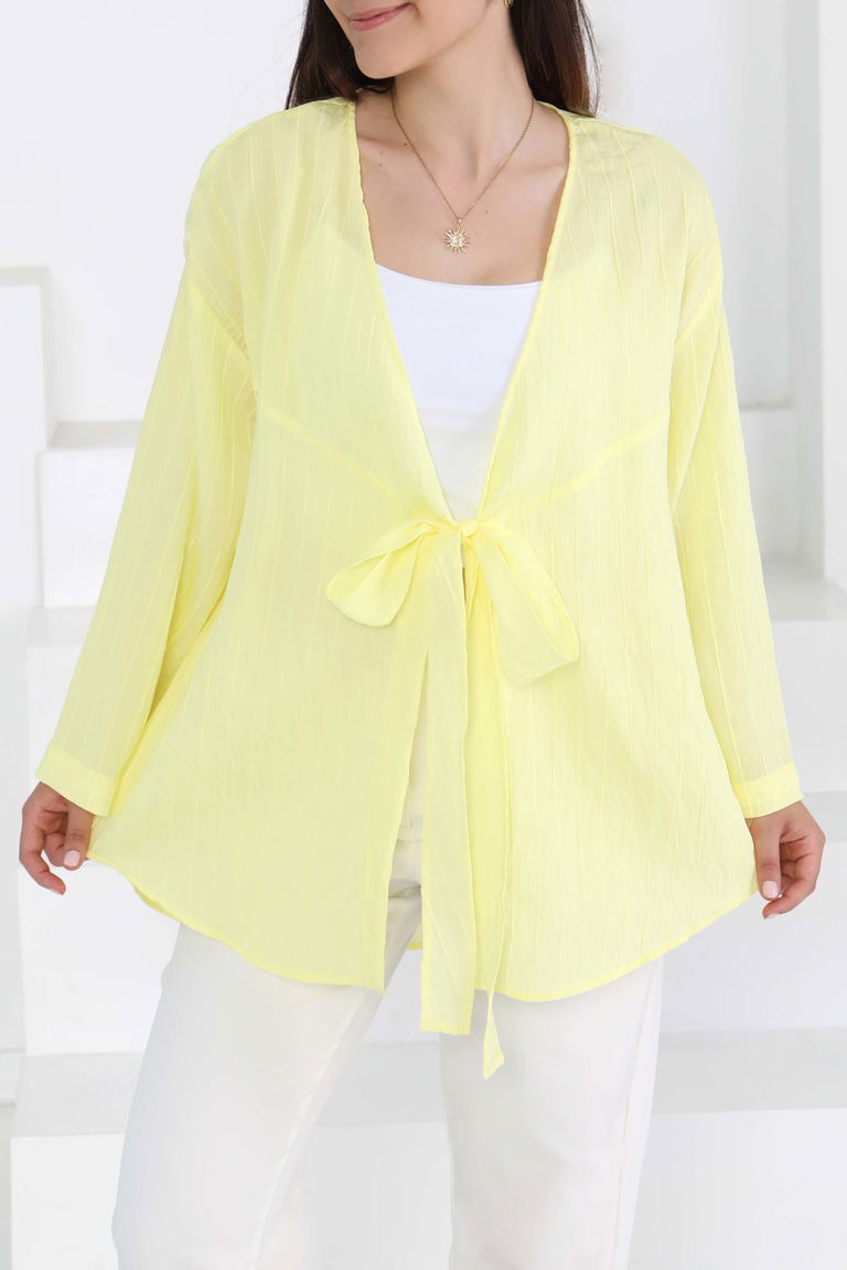 Bağlamalı Kimono Sari - 27388 - TOFİSA