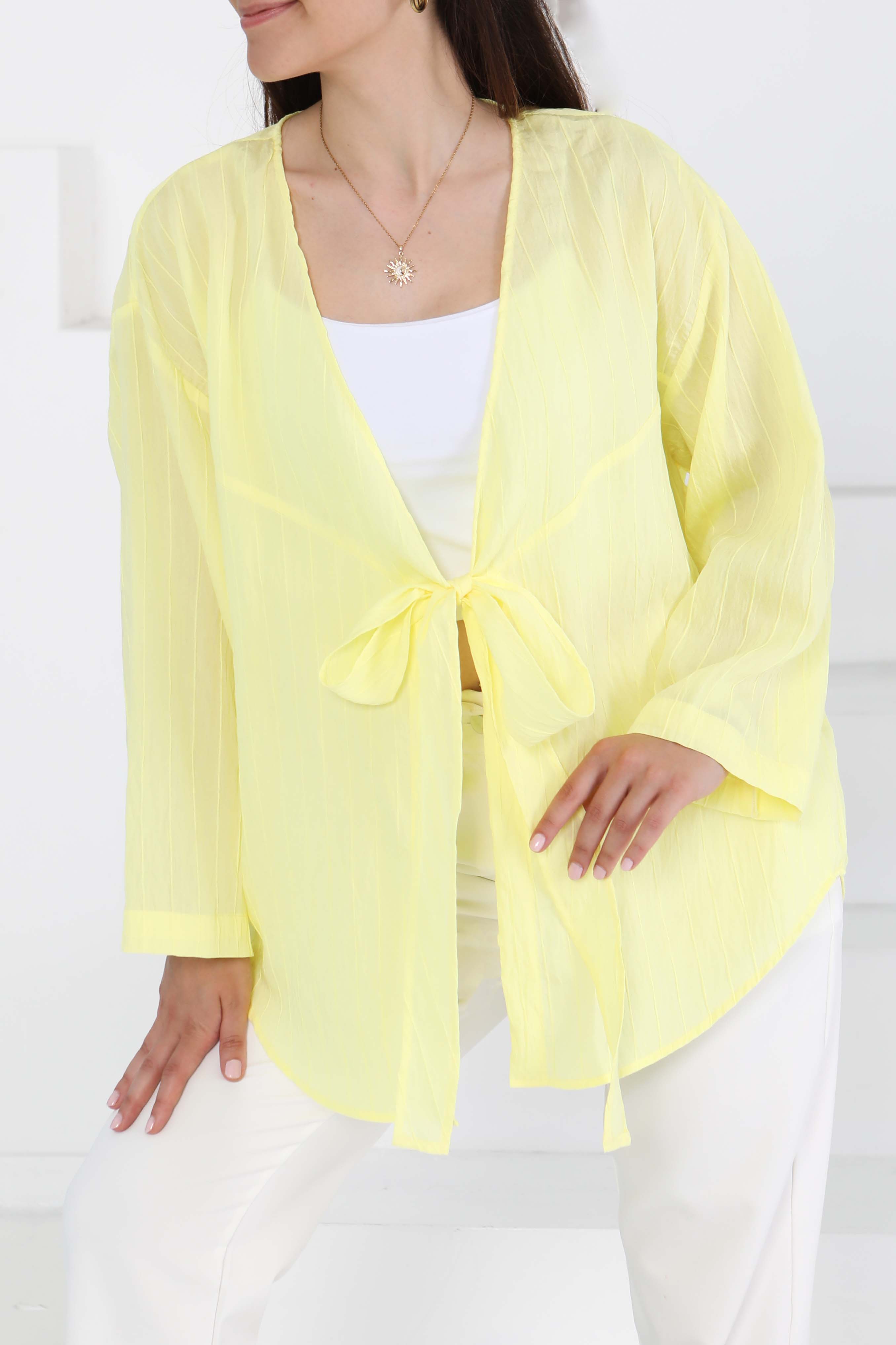 Bağlamalı Kimono Sari - 27388 - 3