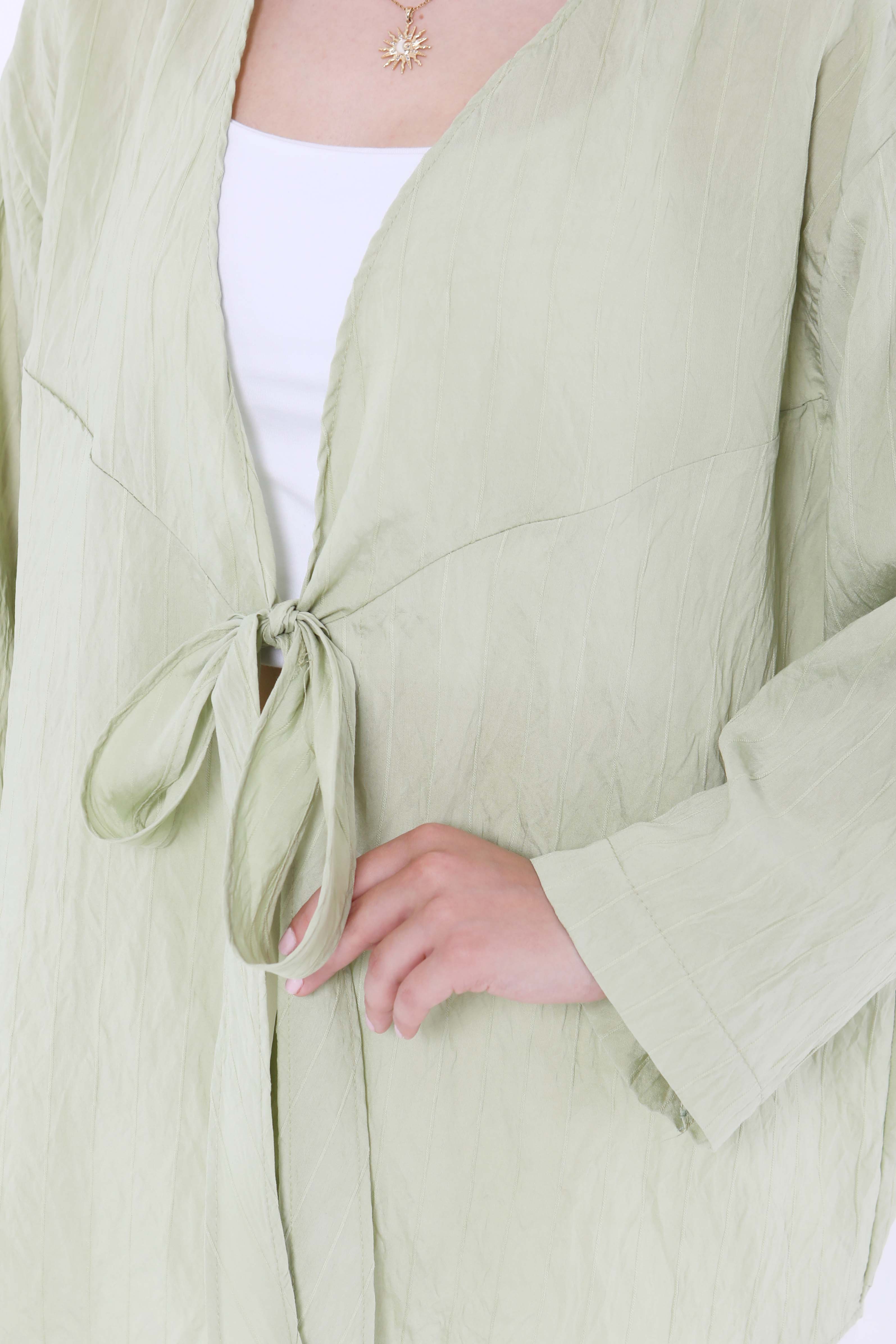 Bağlamalı Kimono Yeşil - 27388 - 3