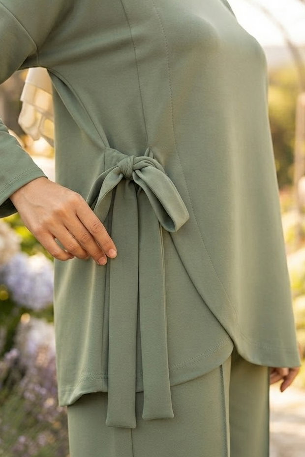 Bağlamalı Oysh Modal İkili Takım Haki - 29156-HAKI - 3