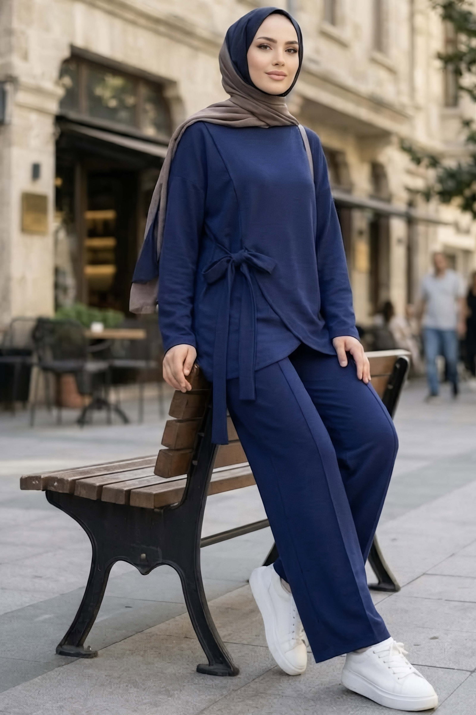 Bağlamalı Oysh Modal İkili Takım Lacivert - 29156-LACIVERT - 1