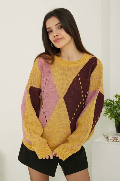 Baklava Desen Triko Kazak - 27671 