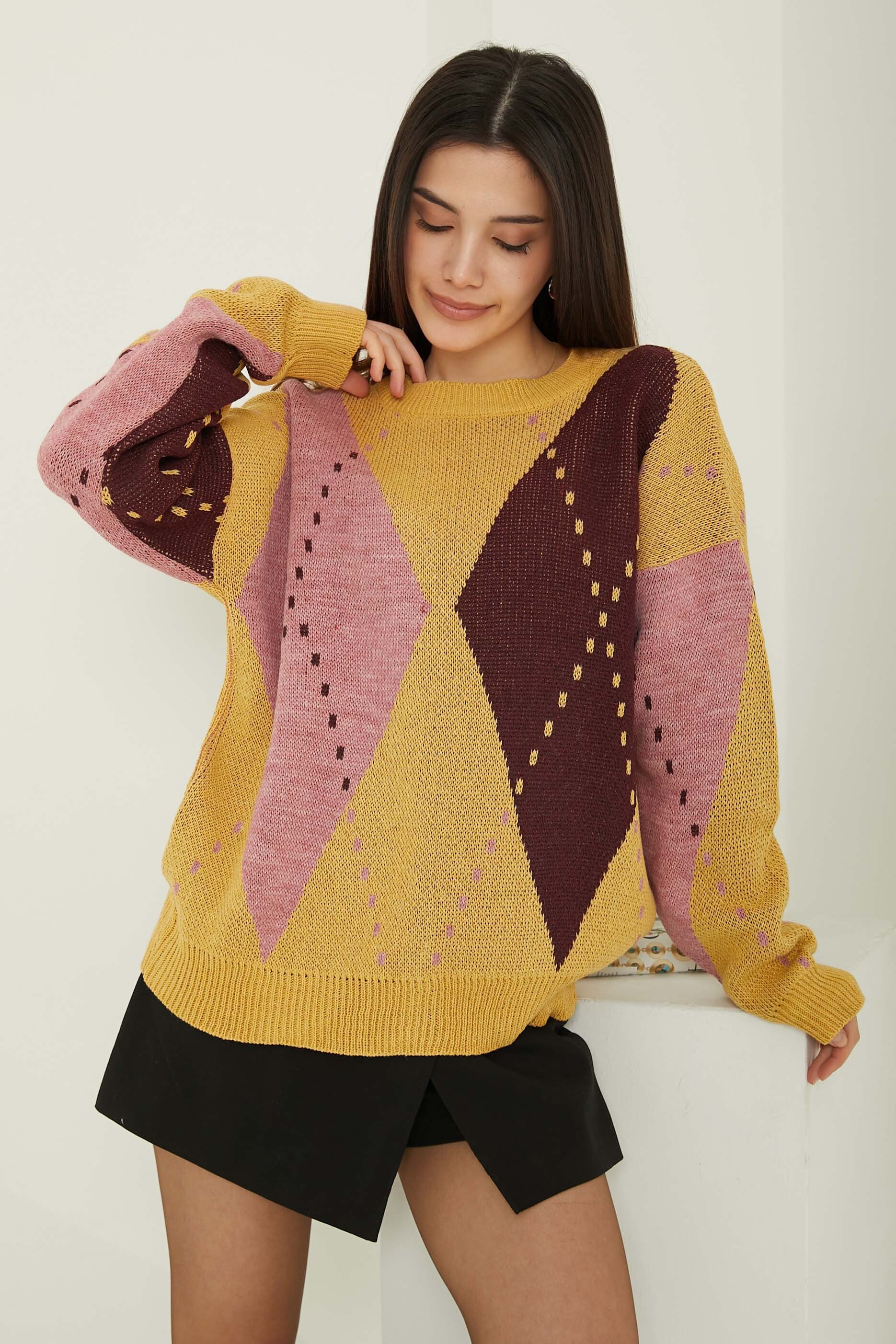 Baklava Desen Triko Kazak - 27671 - 3