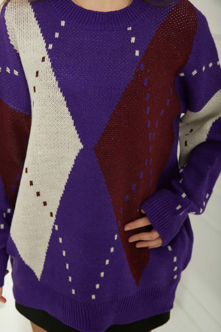 Baklava Desen Triko Kazak - 27671 - TOFİSA