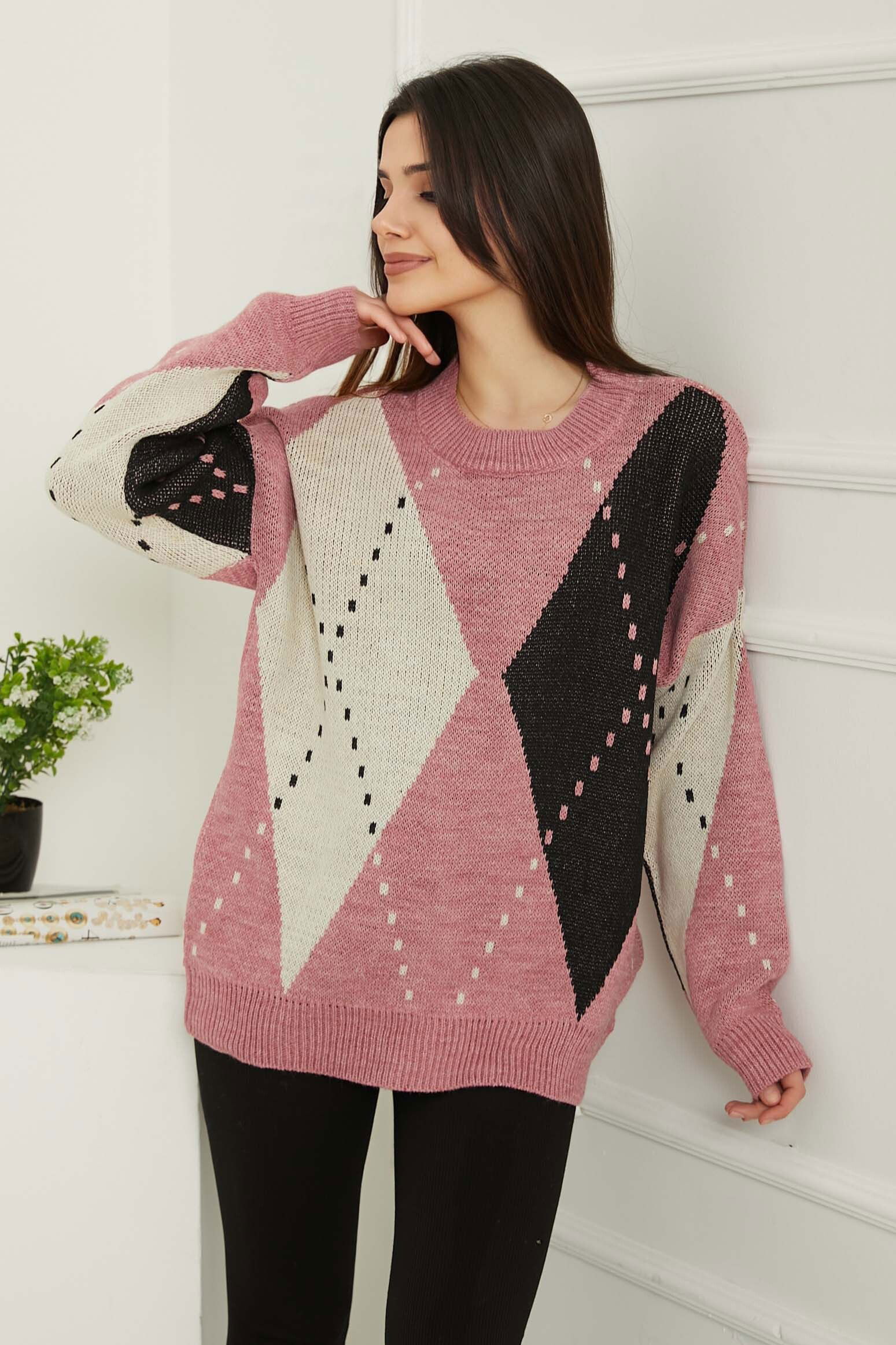 Baklava Desen Triko Kazak - 27671 - 2