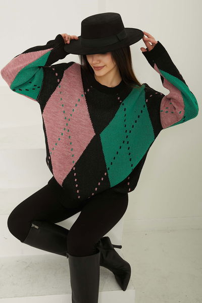 Baklava Desen Triko Kazak - 27671 
