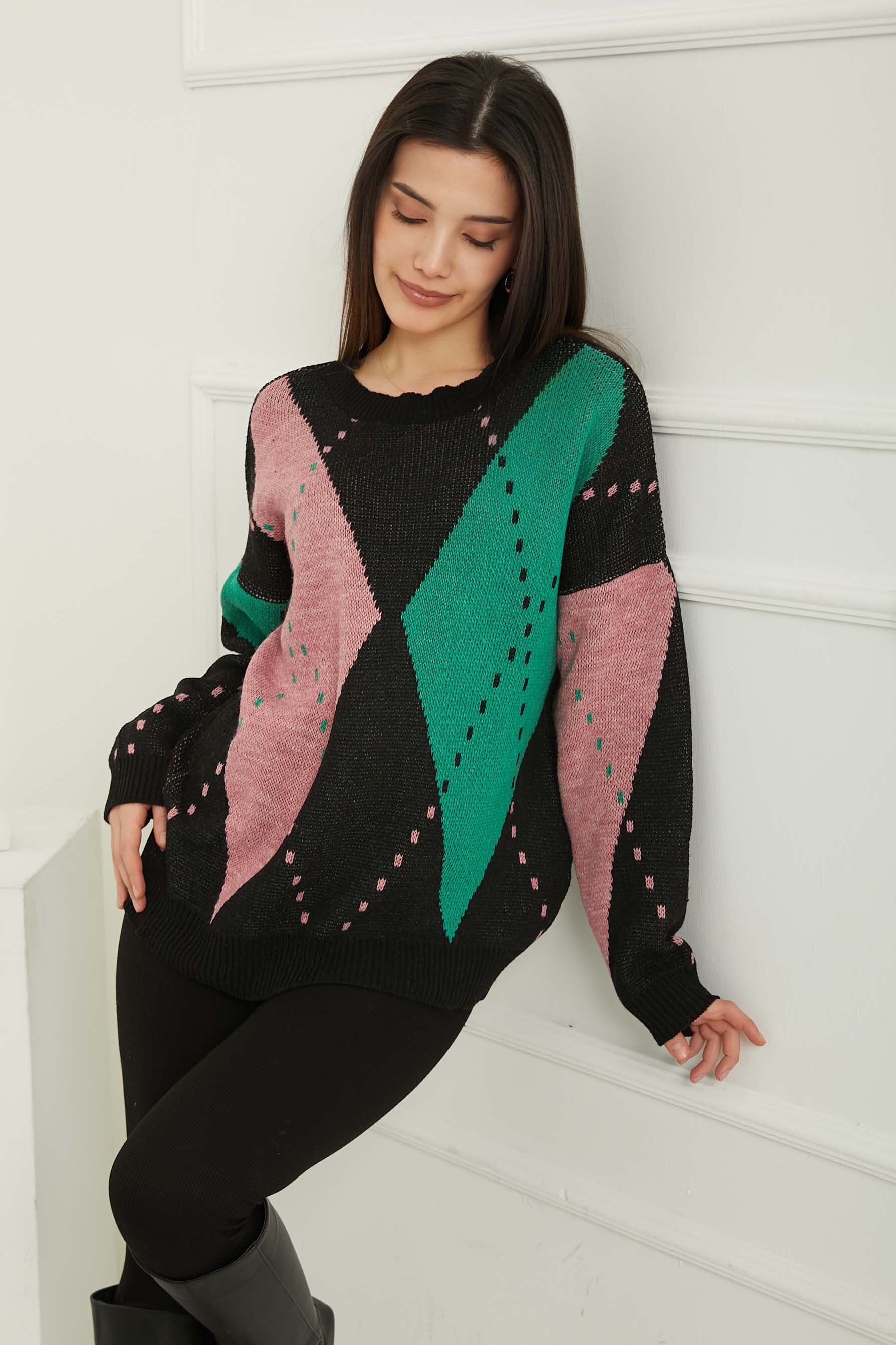 Baklava Desen Triko Kazak - 27671 - 3