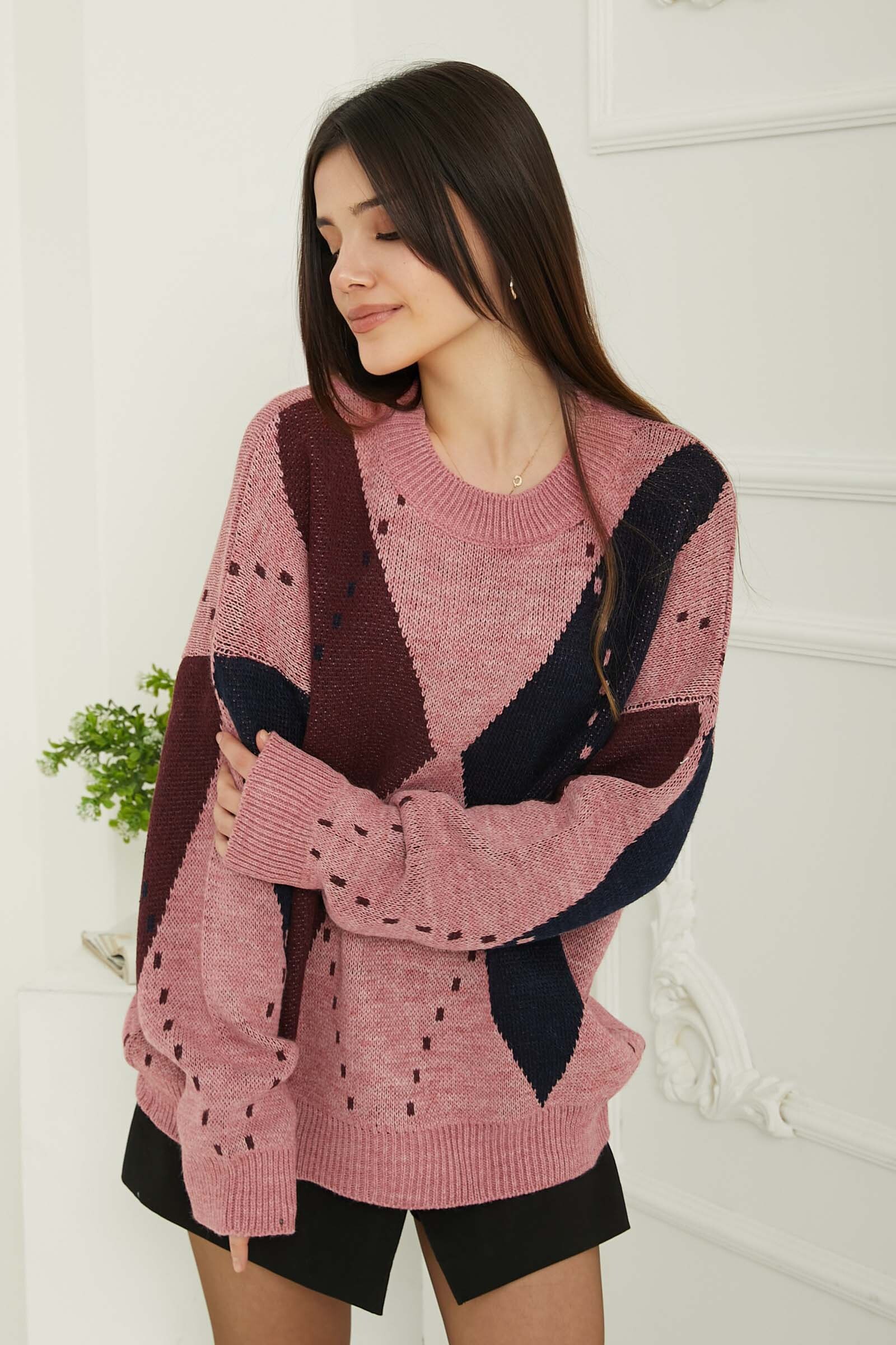 Baklava Desen Triko Kazak - 27671 - 2