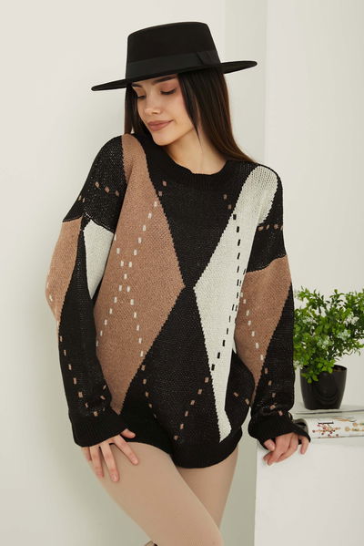 Baklava Desen Triko Kazak - 27671 