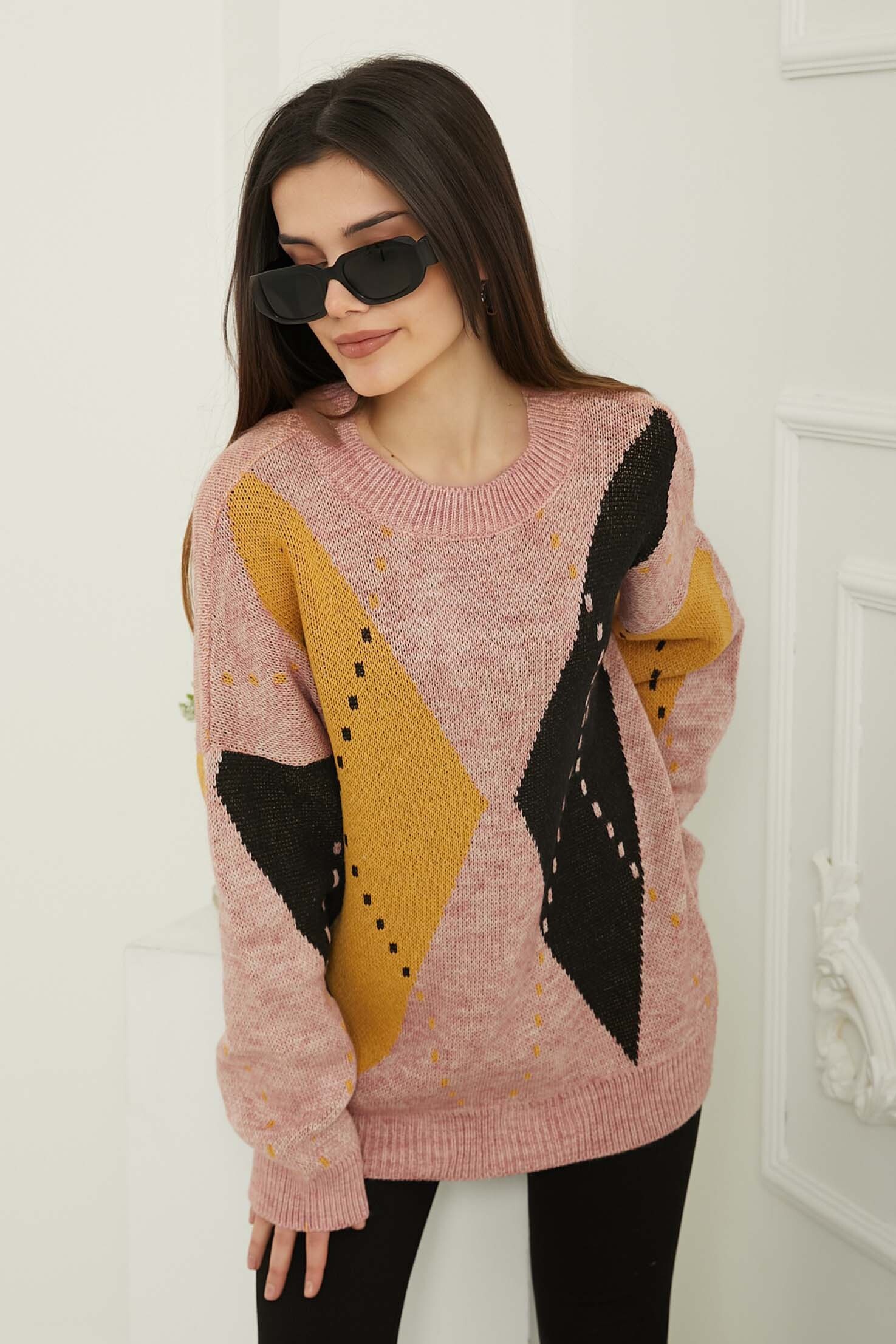 Baklava Desen Triko Kazak - 27671 - 2