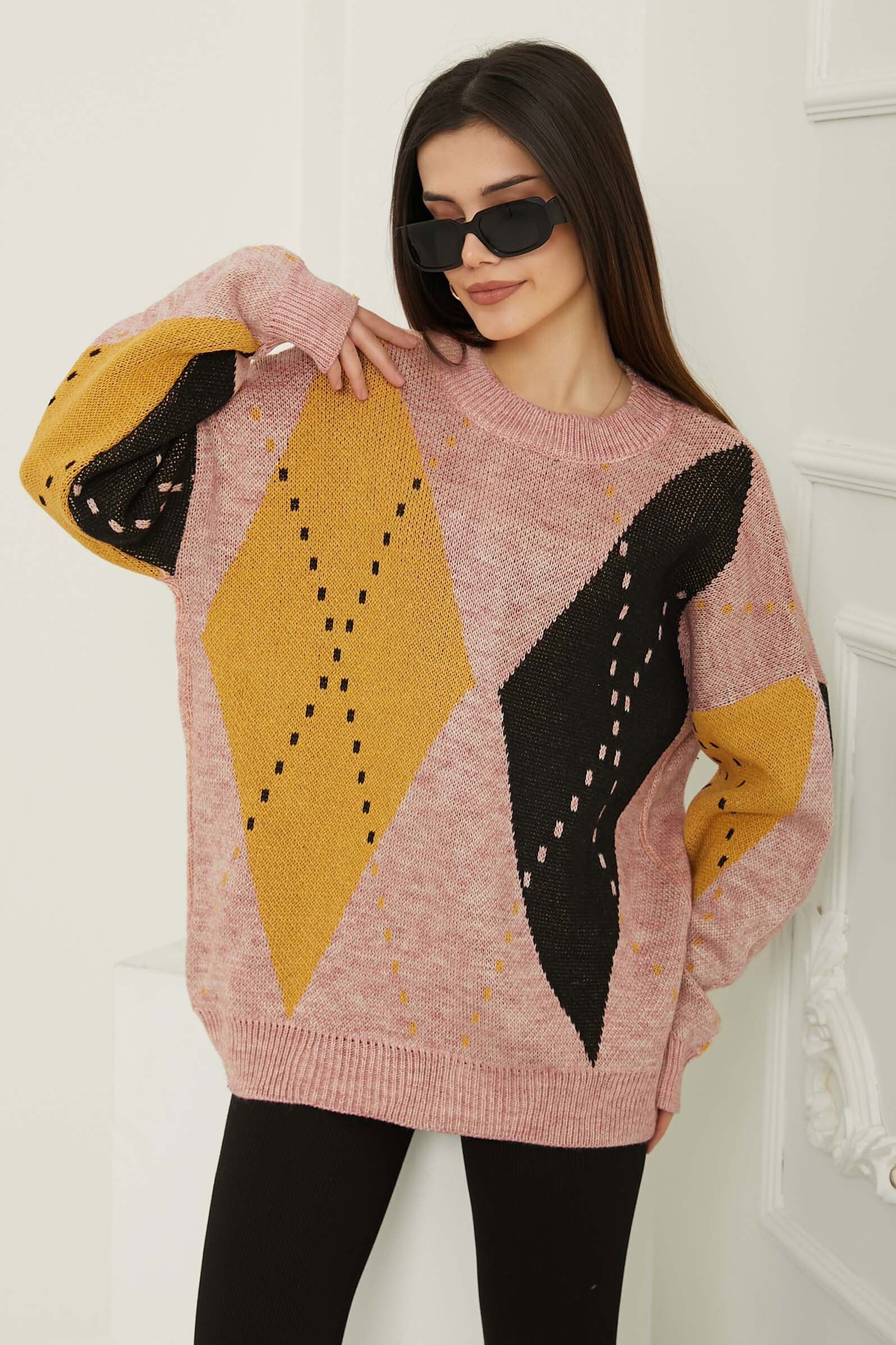 Baklava Desen Triko Kazak - 27671 - 4