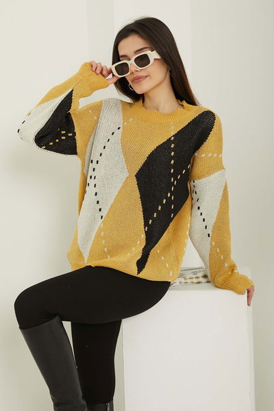 Baklava Desen Triko Kazak - 27671 
