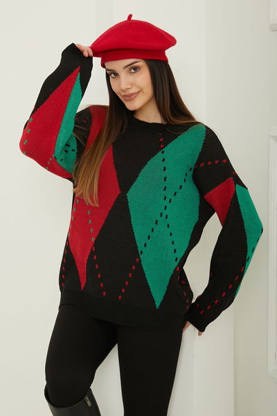 Baklava Desen Triko Kazak - 27671 