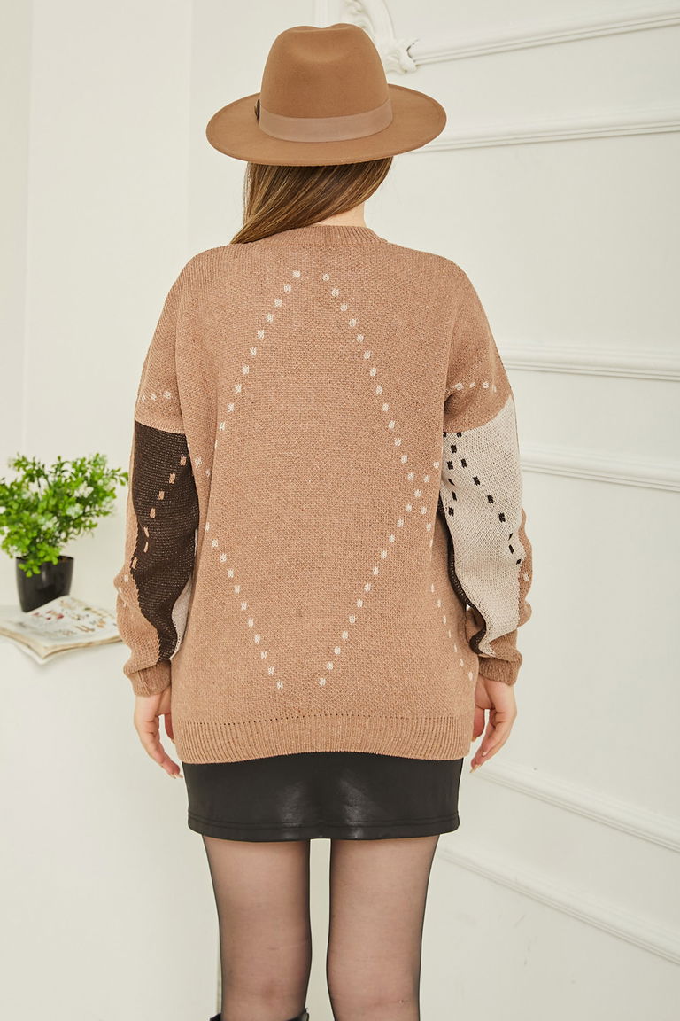 Baklava Desen Triko Kazak - 27671 - TOFİSA