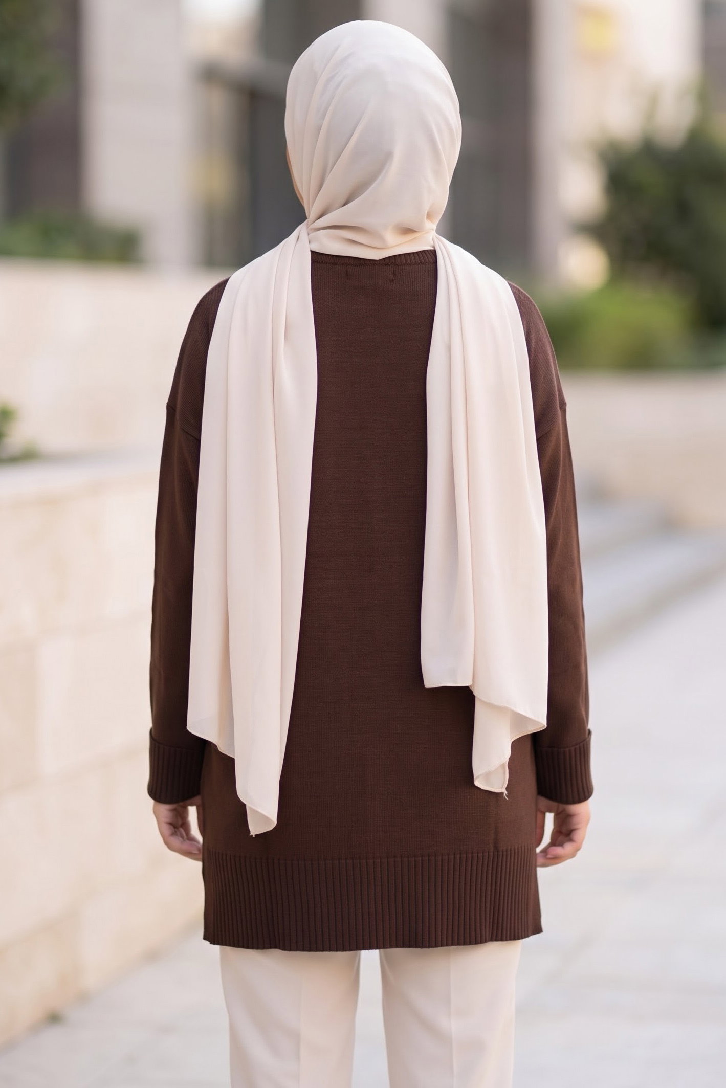Baklava Detaylı Triko Tunik Kahve - 29284-KAHVE - 3