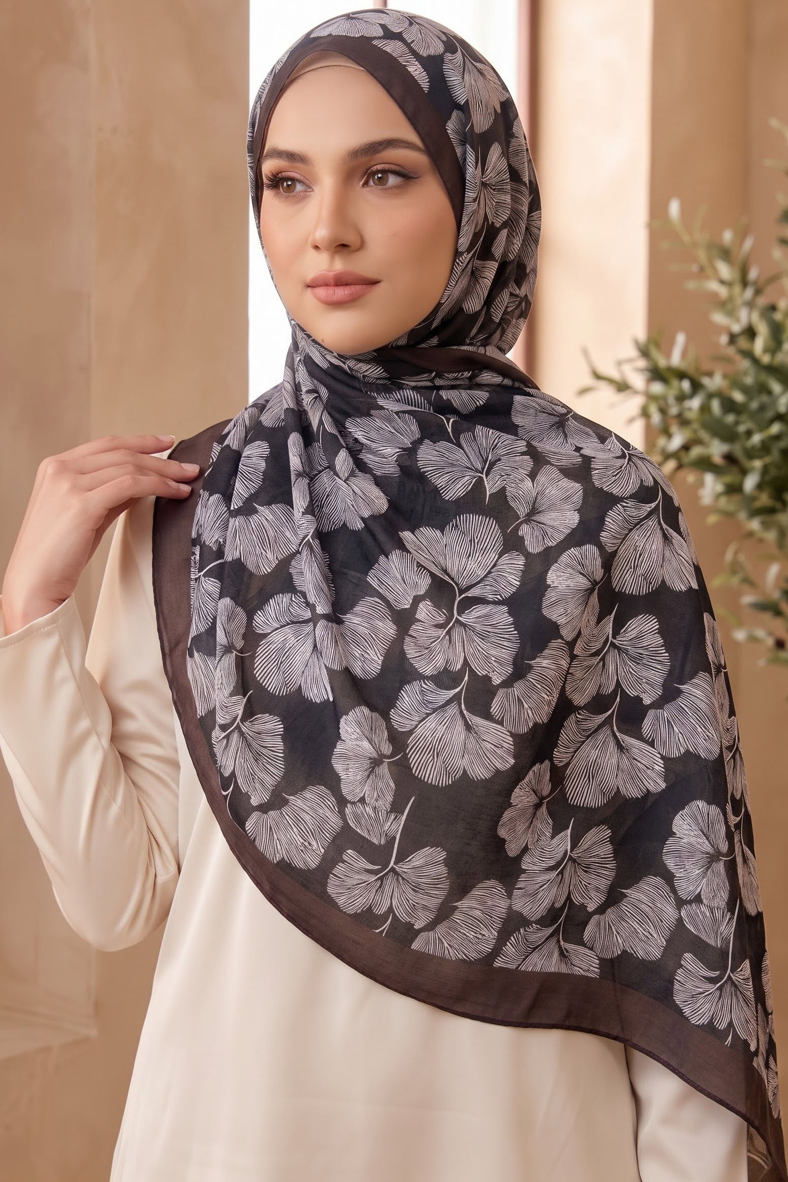 Baskılı Desenli Soft Şal Aci Kahve - 29262-ACI-KAHVE - 1