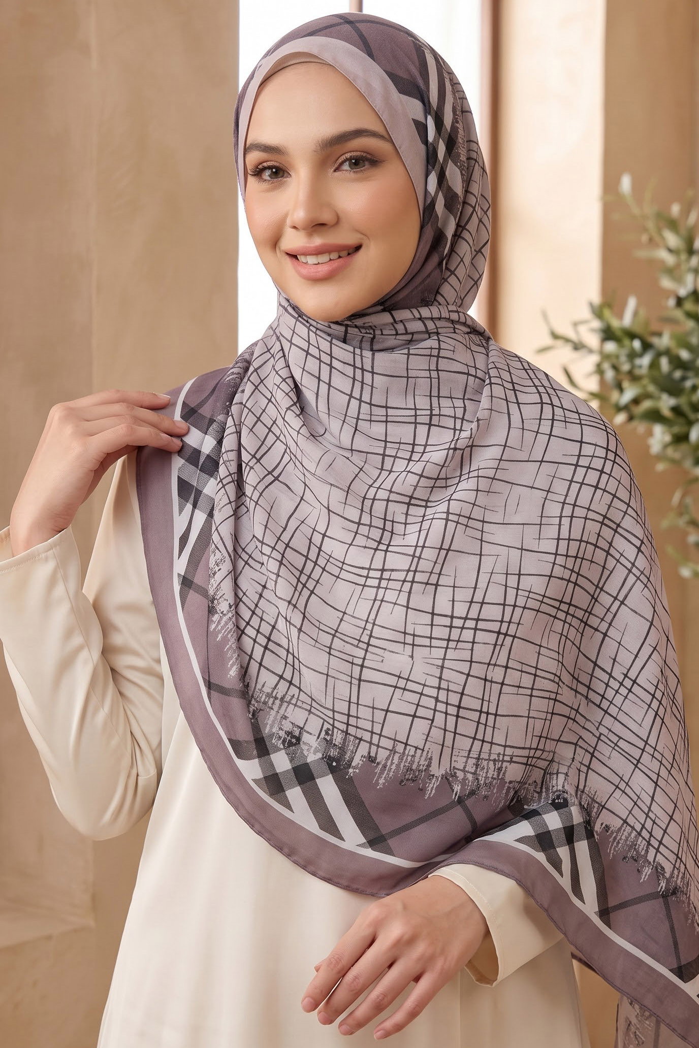 Baskılı Desenli Soft Şal Gül - 29258-GUL - 1