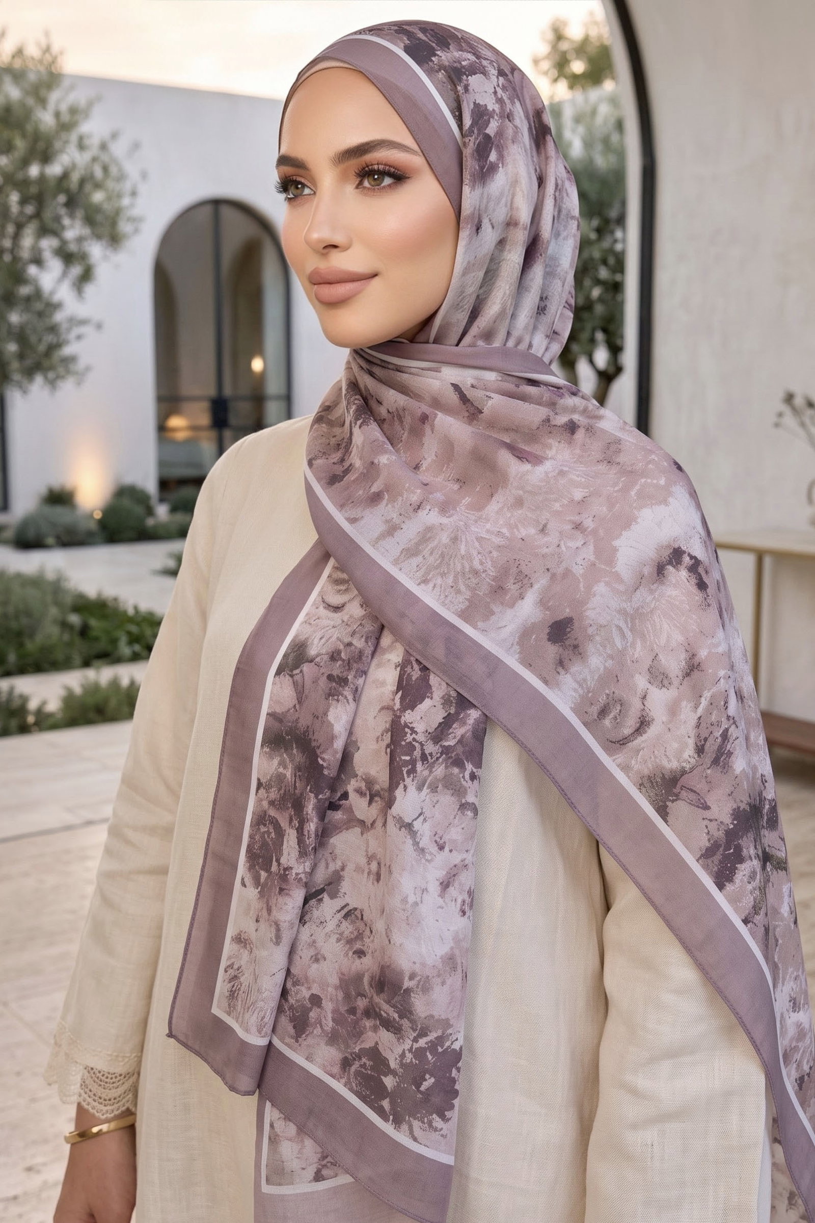Baskılı Desenli Soft Şal Gül - 29259-GUL - 1