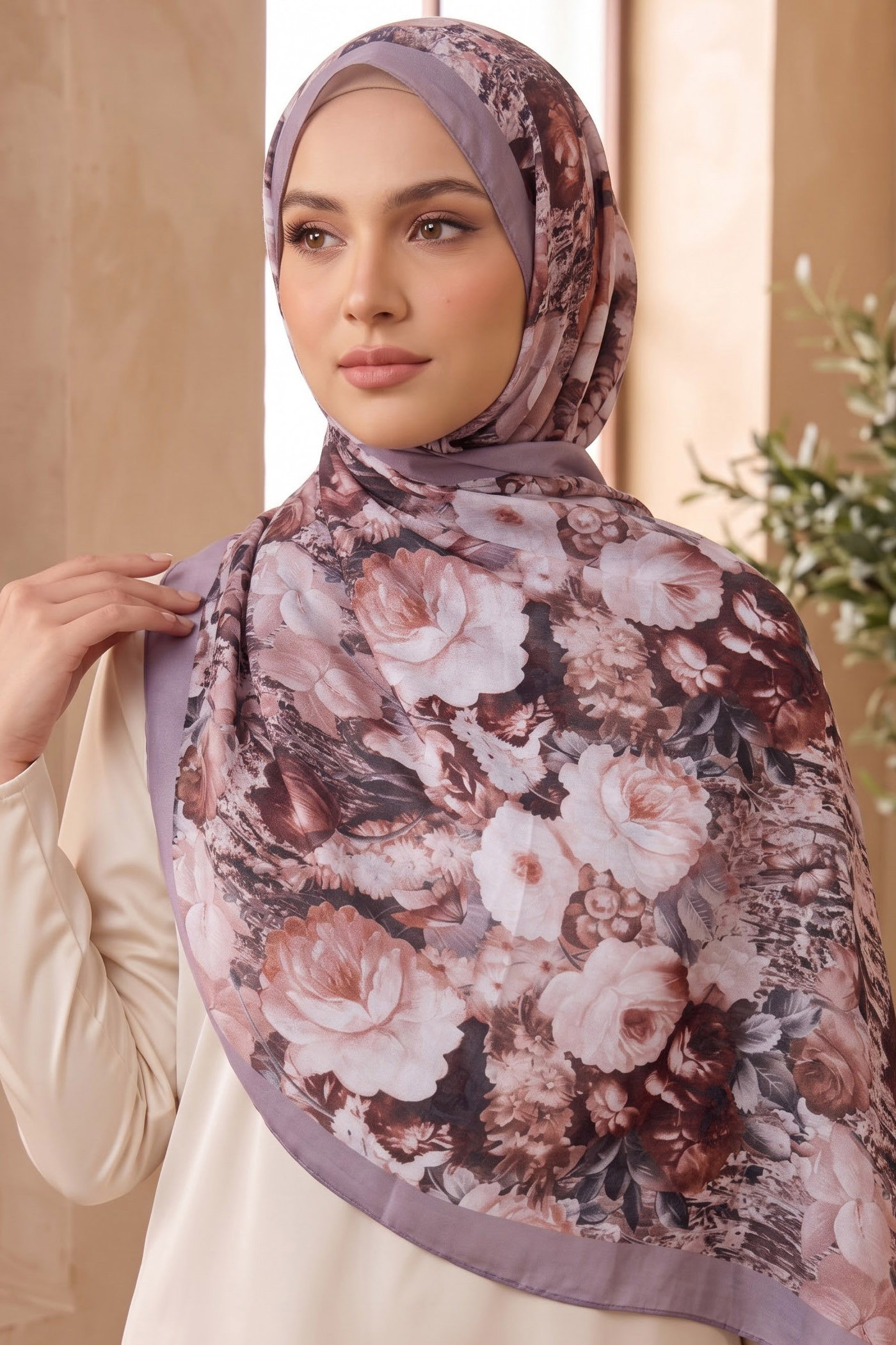 Baskılı Desenli Soft Şal Gül - 29264-GUL - 1