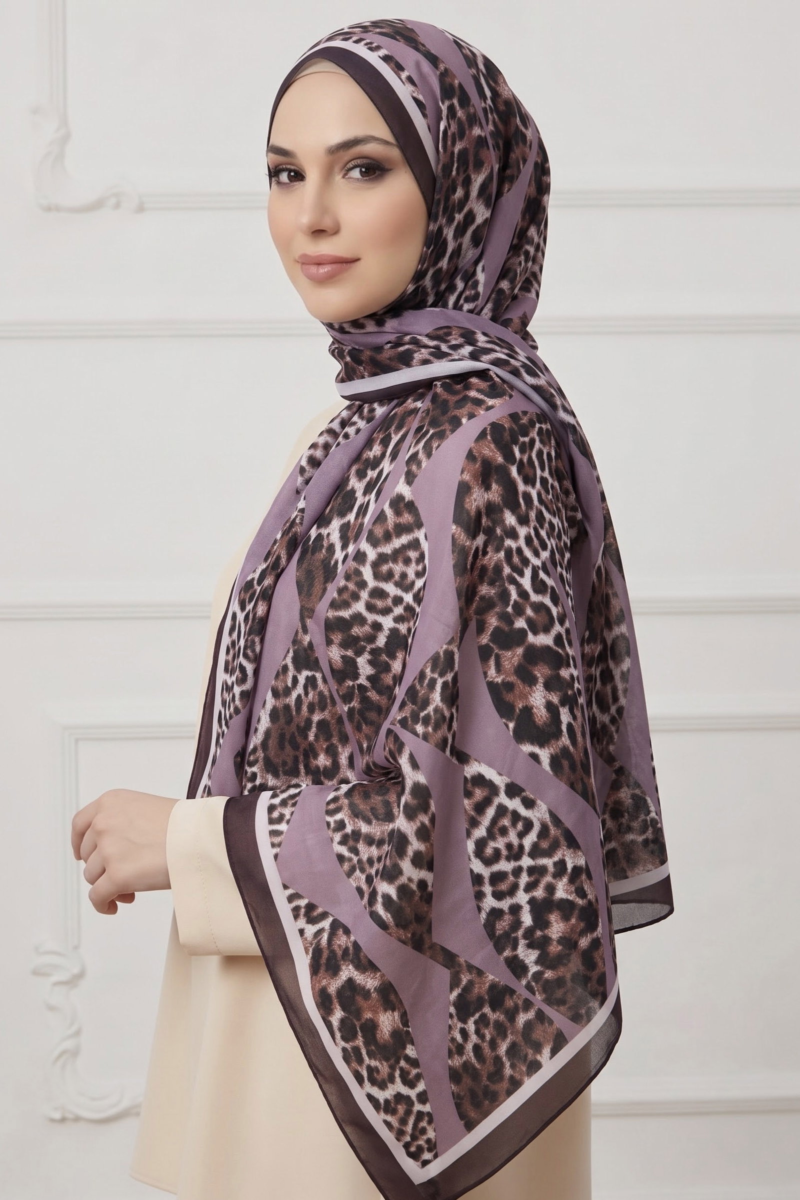 Baskılı Desenli Soft Şal Gül - 29271-GUL - 1