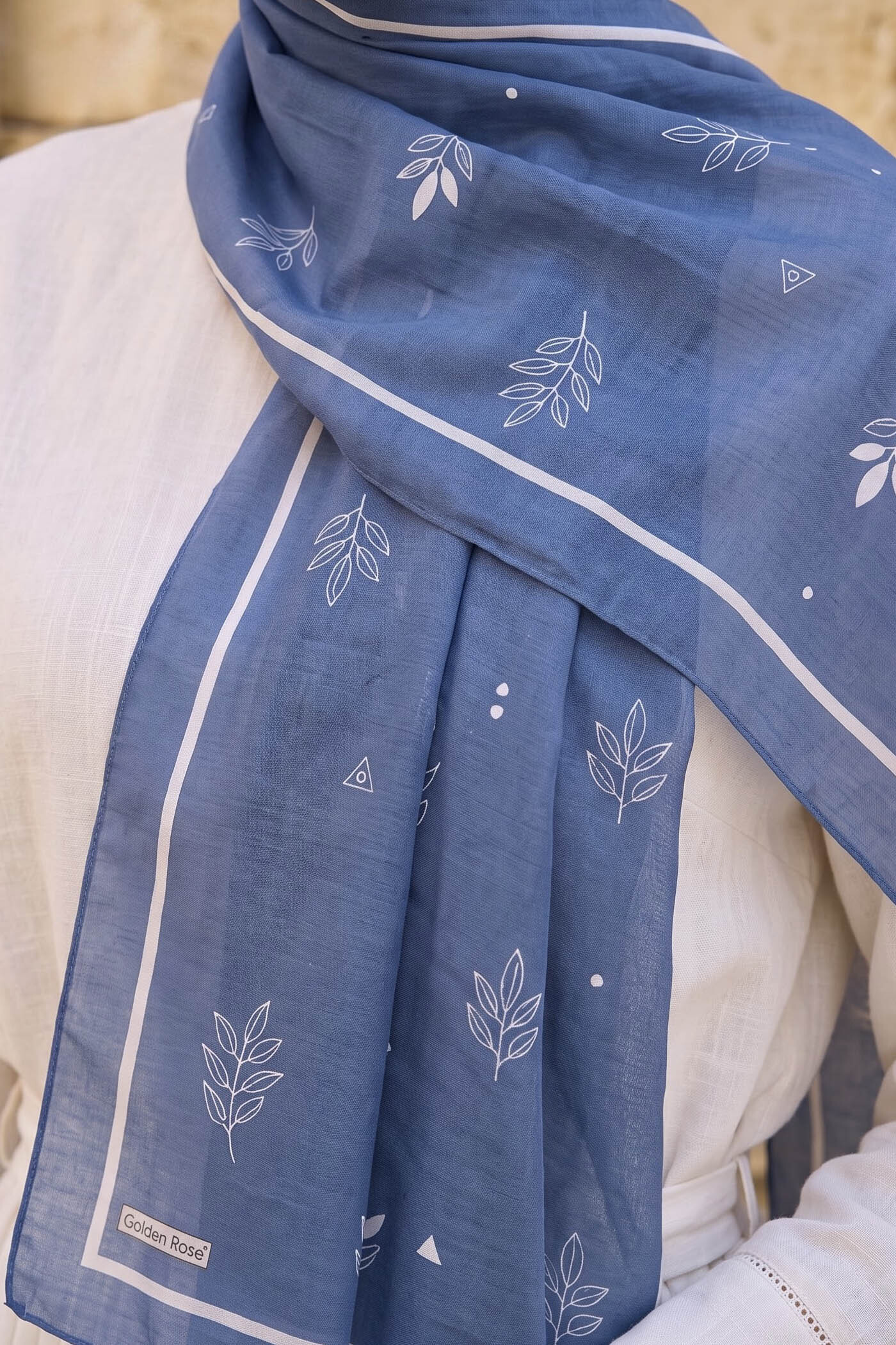 Baskılı Desenli Soft Şal Indigo - 29270-INDIGO - 2
