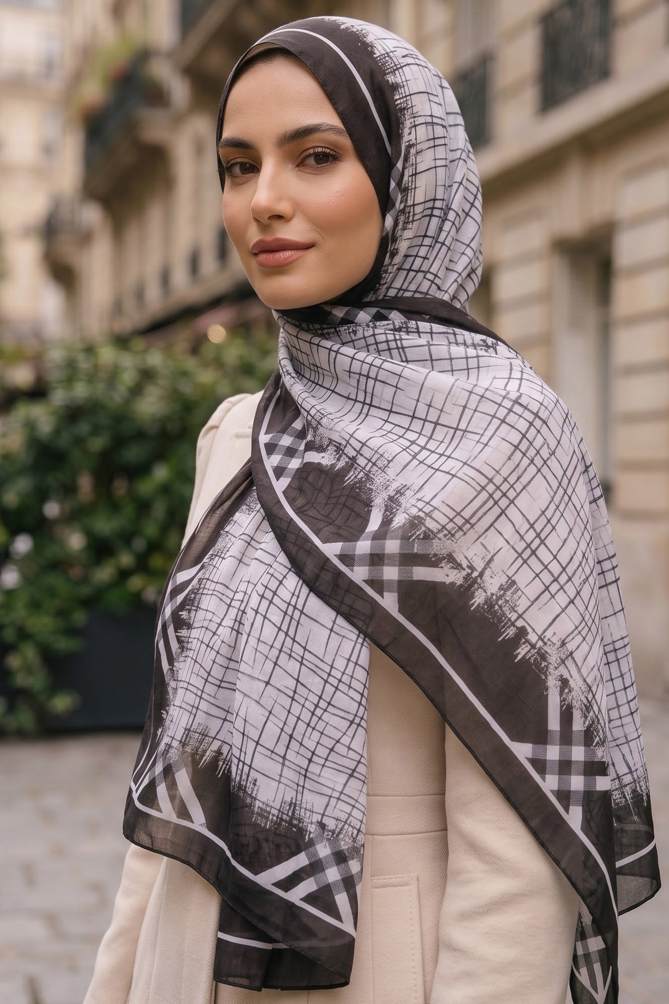 Baskılı Desenli Soft Şal Kahve - 29258-KAHVE - 1