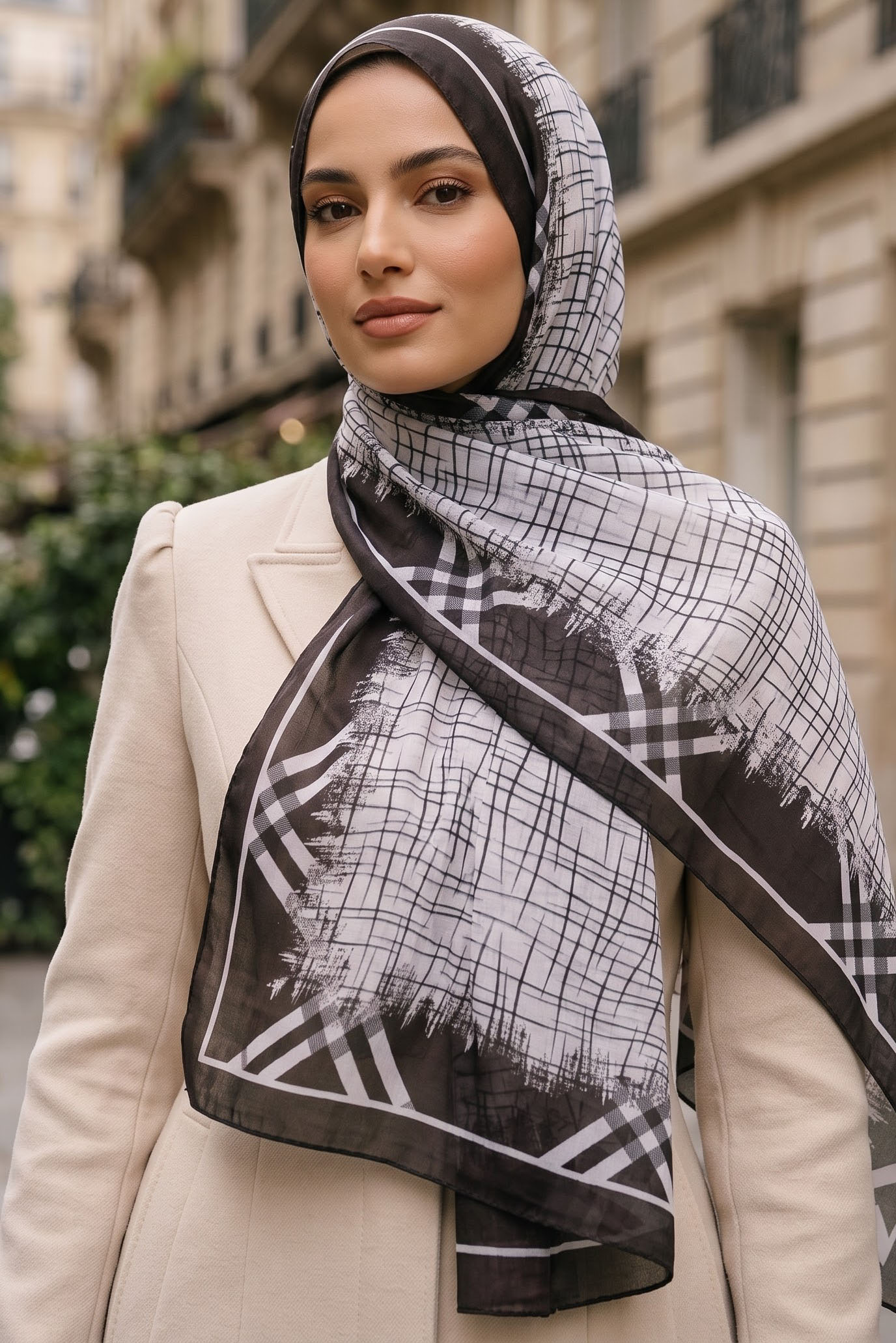 Baskılı Desenli Soft Şal Kahve - 29258-KAHVE - 2