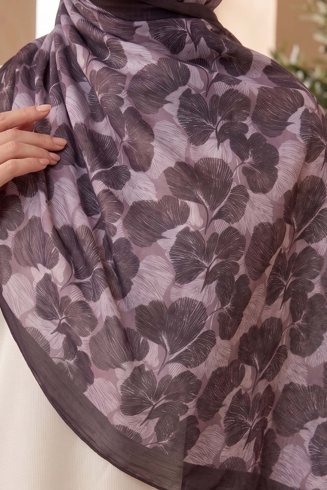 Baskılı Desenli Soft Şal Kahve - 29262-KAHVE - 2
