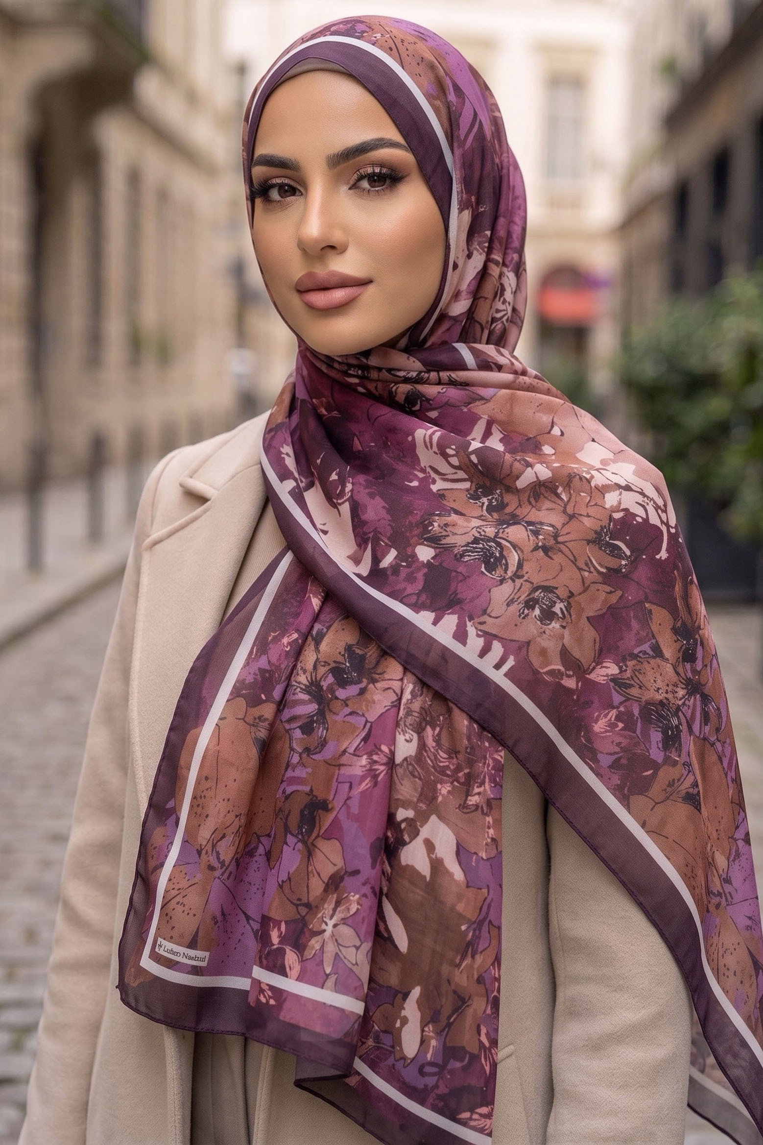 Baskılı Desenli Soft Şal Mor - 29260-MOR - 1