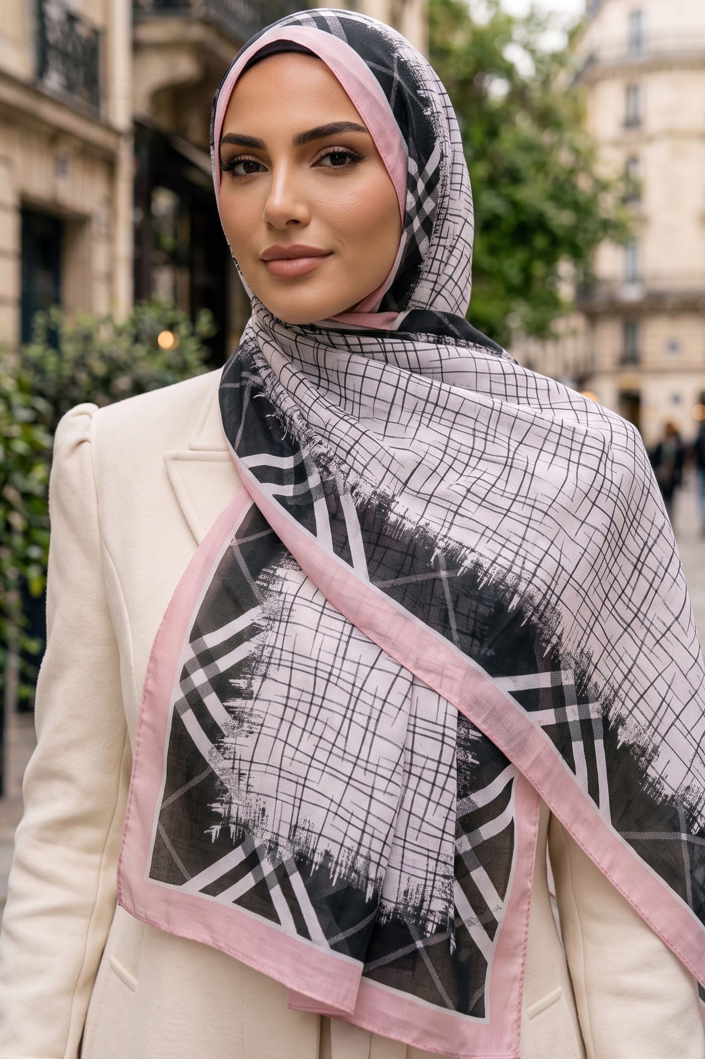 Baskılı Desenli Soft Şal Pembe - 29258-PEMBE - 1