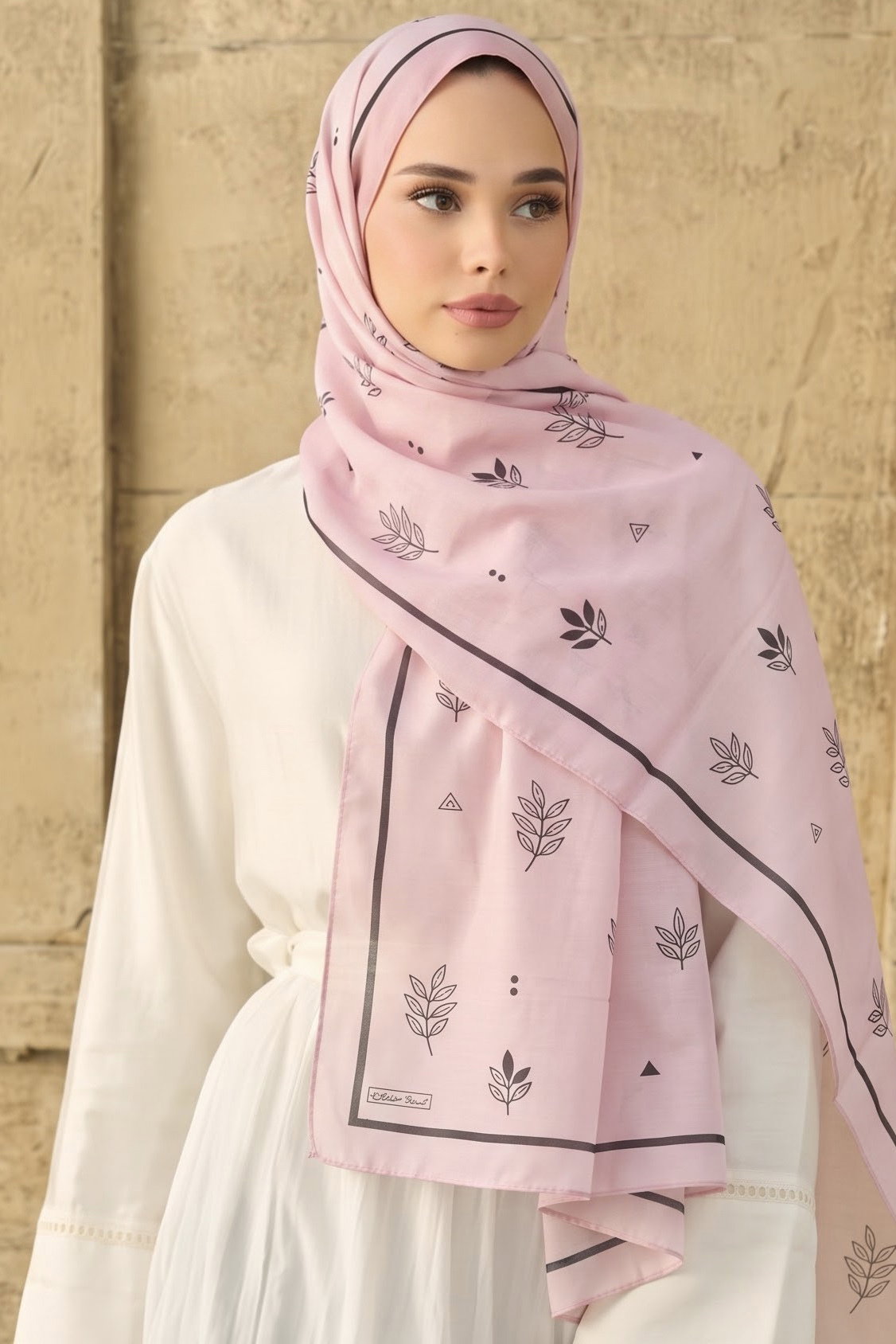 Baskılı Desenli Soft Şal Pembe - 29270-PEMBE - 1
