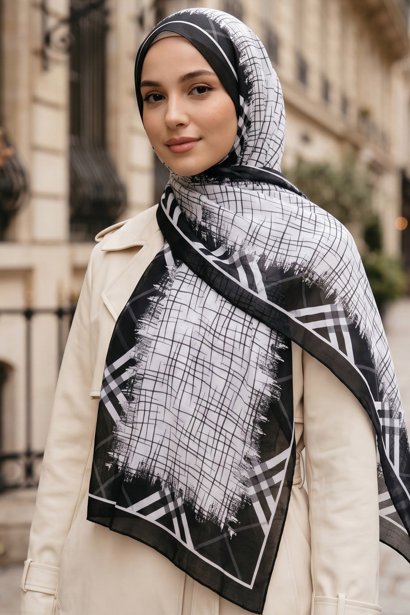 Baskılı Desenli Soft Şal Siyah - 29258-SIYAH - 1