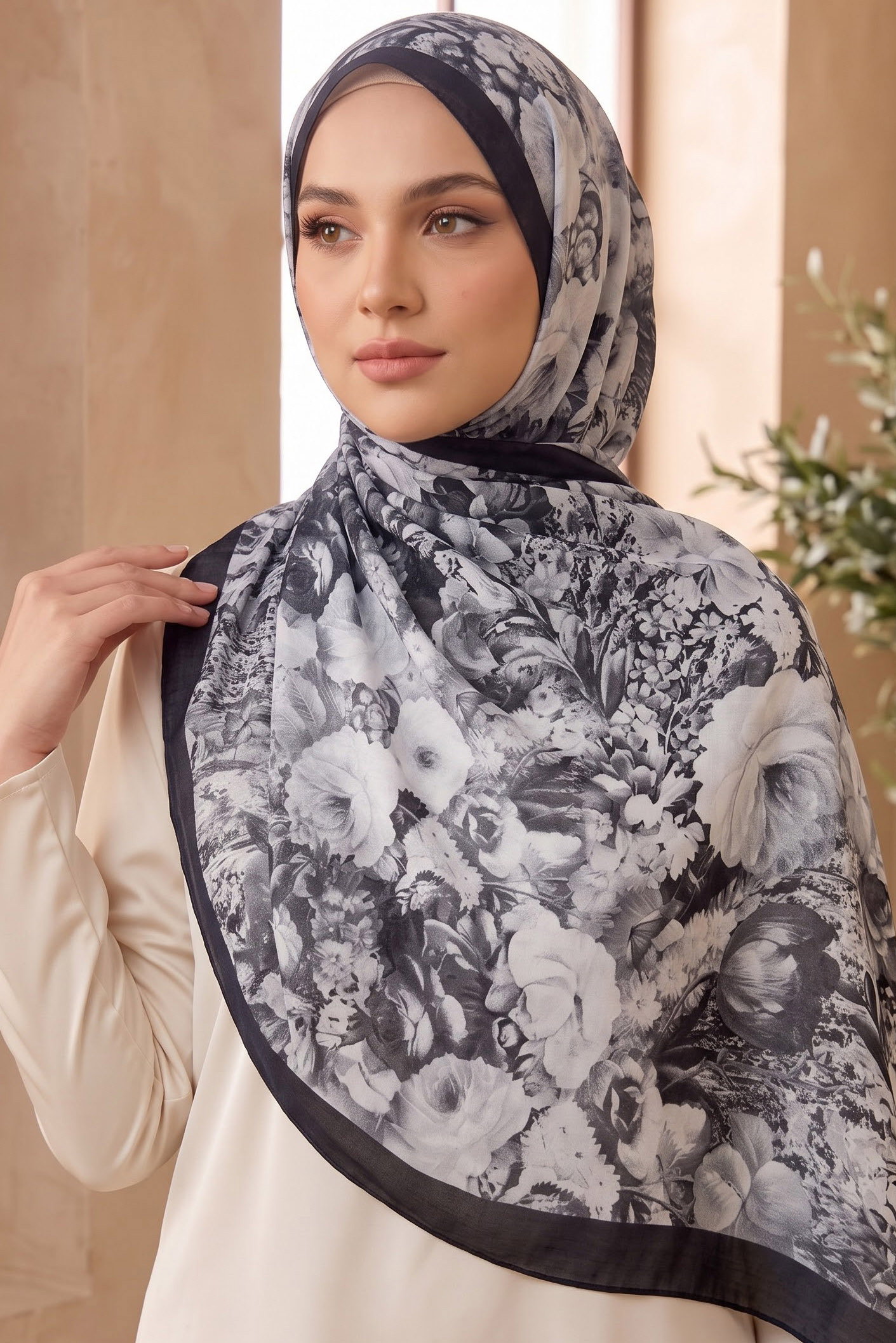 Baskılı Desenli Soft Şal Siyah - 29264-SIYAH - 1